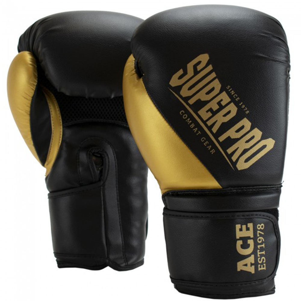 Super Pro Boxhandschuhe, ACE, schwarz-gold