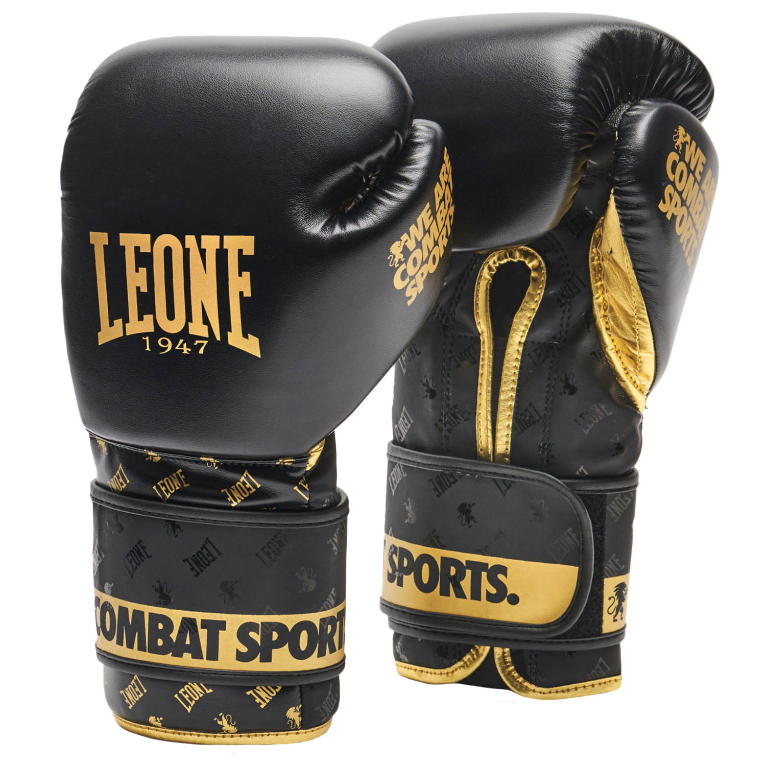 LEONE Boxing Gloves, DNA, GN220, black-gold, 10 Oz