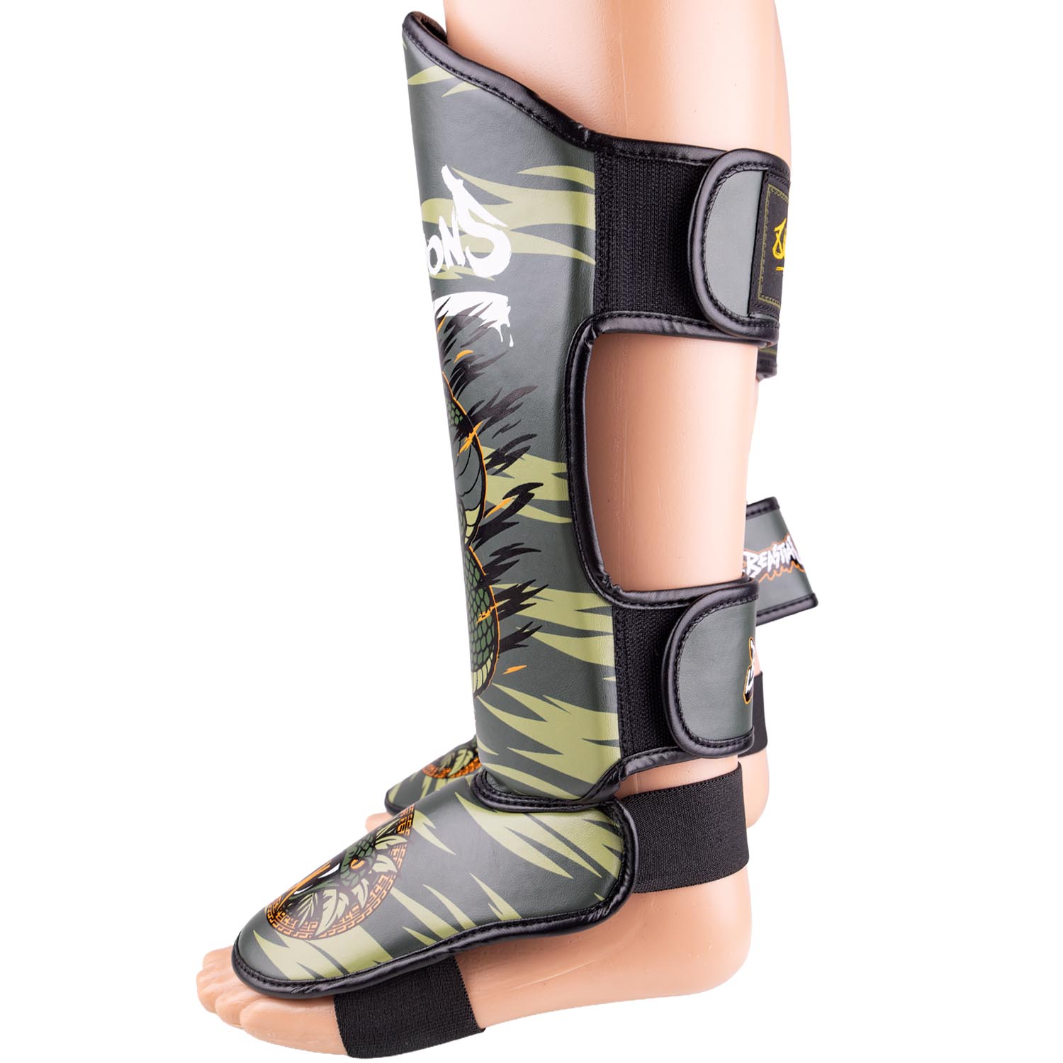 8 WEAPONS Shin Guards, Kids, Beastial Viper, khaki, XXXL