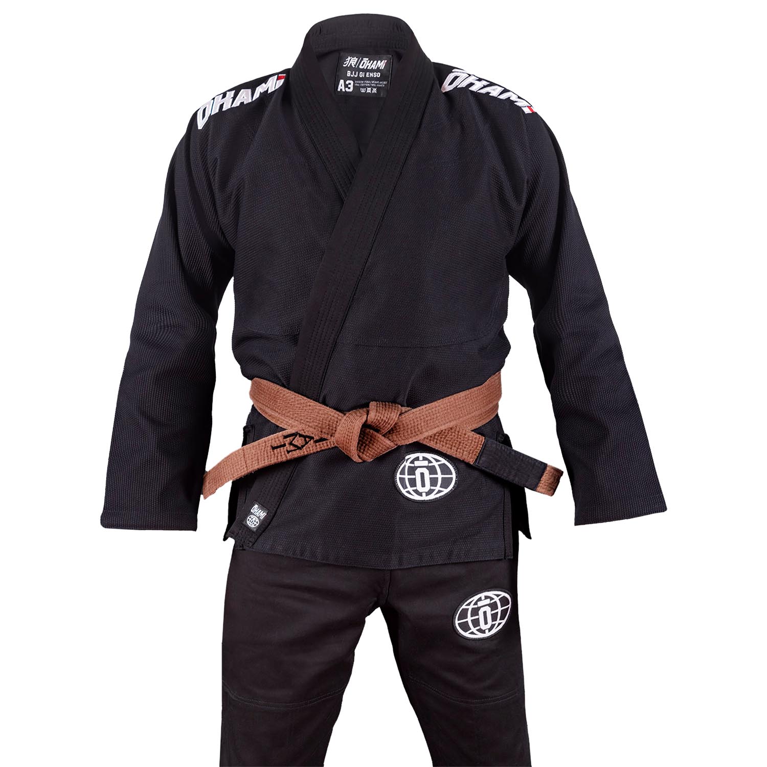 OKAMI BJJ GI, Enso, black, A1L