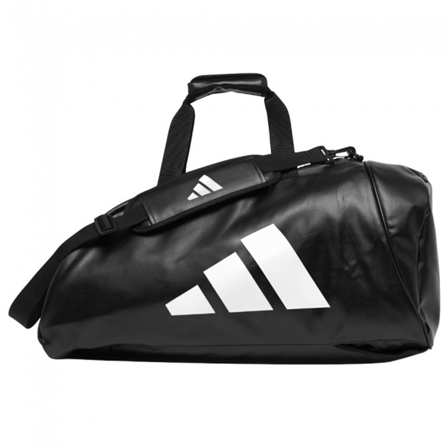 adidas Sport Bag, 2in1 PU, black-white, M
