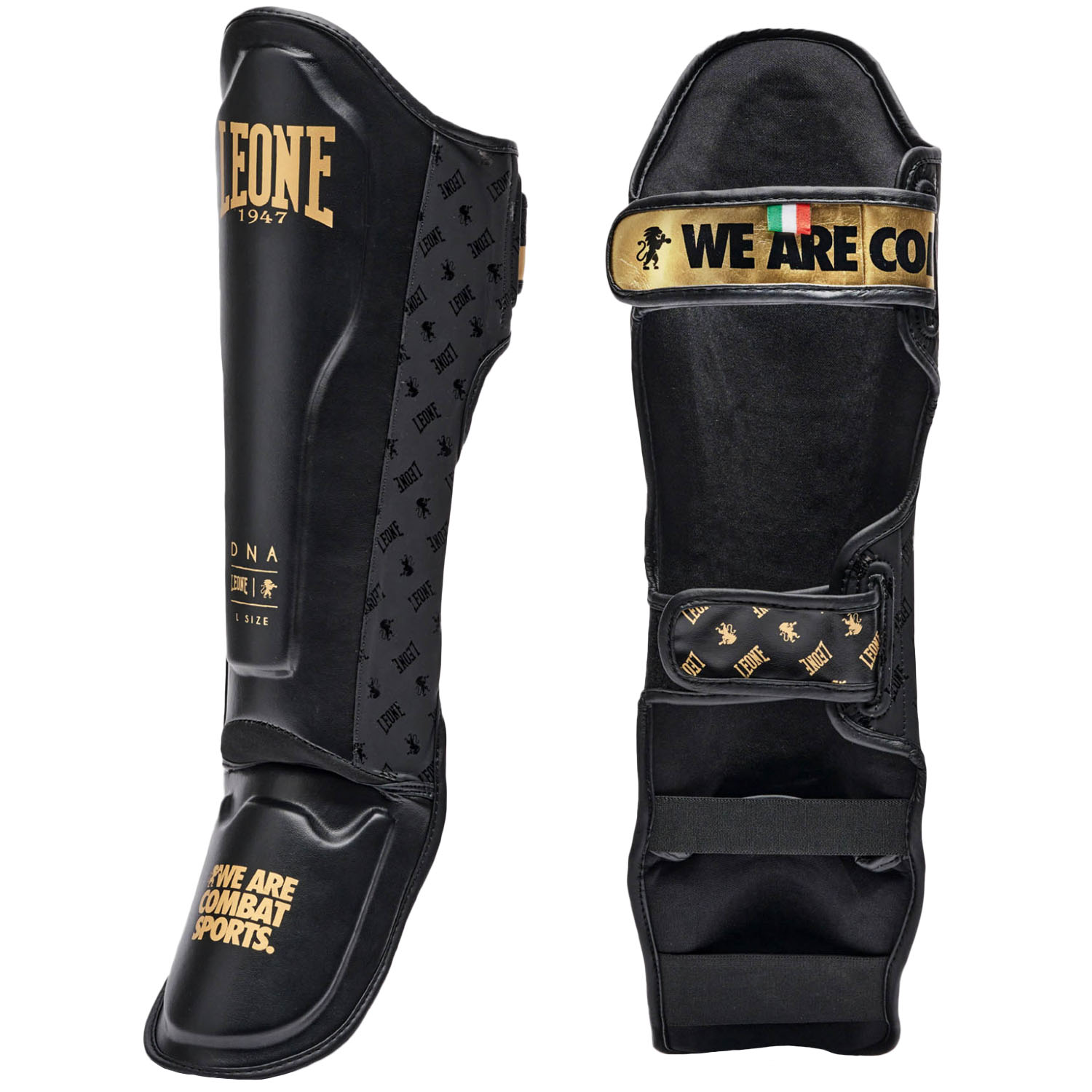 LEONE Schienbeinschoner, DNA, PT177, schwarz-gold, L
