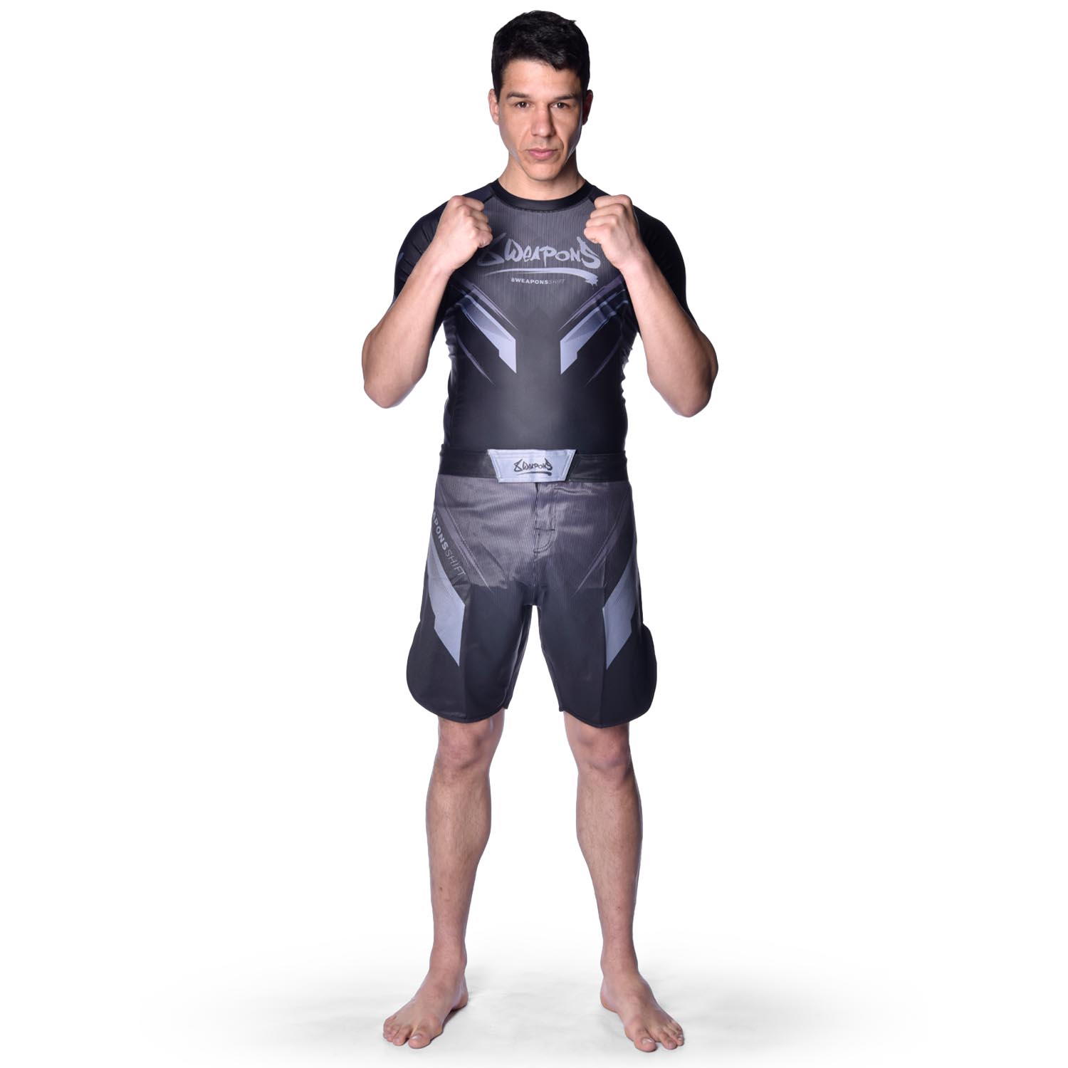 8 WEAPONS Rashguard, S/S, Shift, schwarz-matt XXL