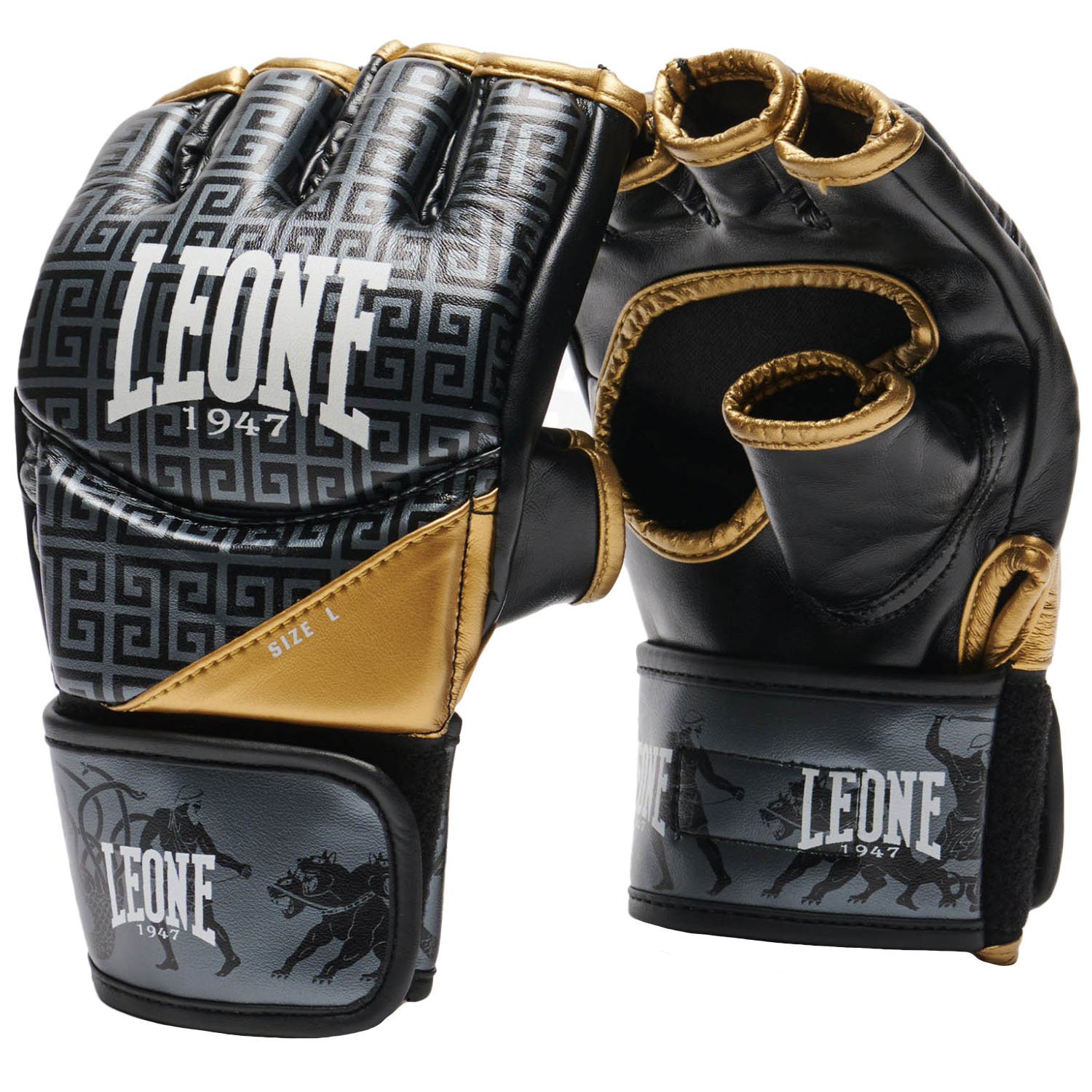 LEONE MMA Boxing Gloves, Eracle, black-gold, XL