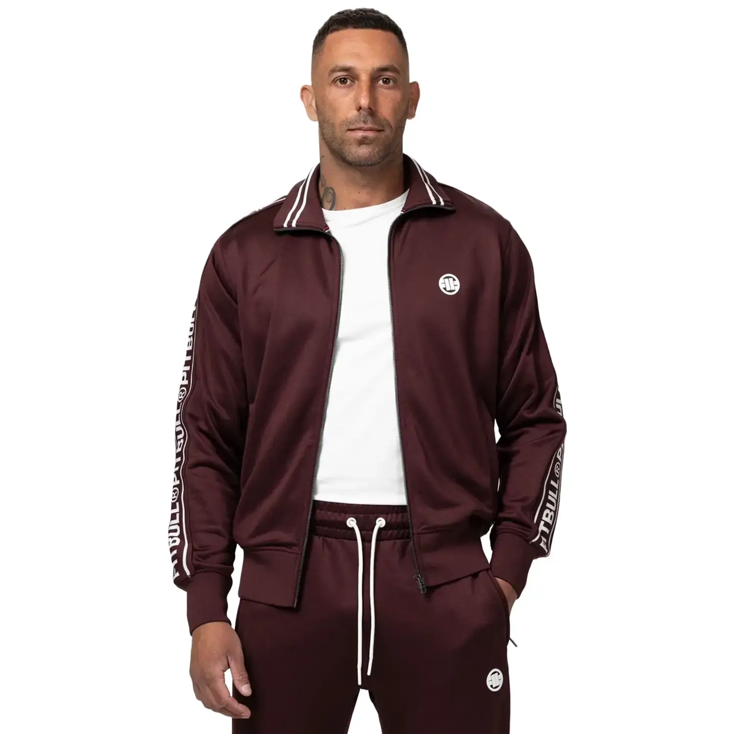 Pit Bull West Coast Trackjacket, Tape Logo, wine red, S