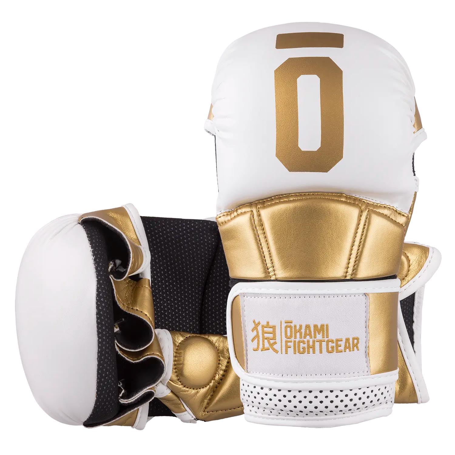 OKAMI MMA Sparring Gloves, Unity, white-gold, L/XL
