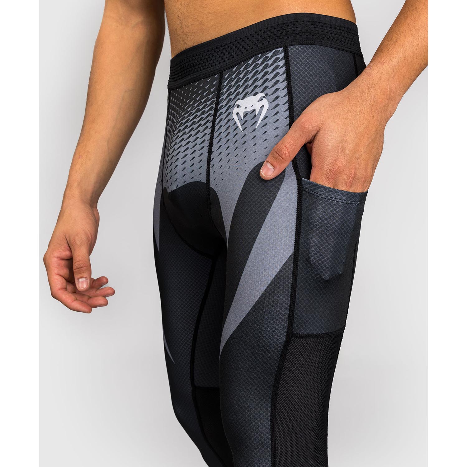 VENUM Compression Pants, No Gi, black-silver, S