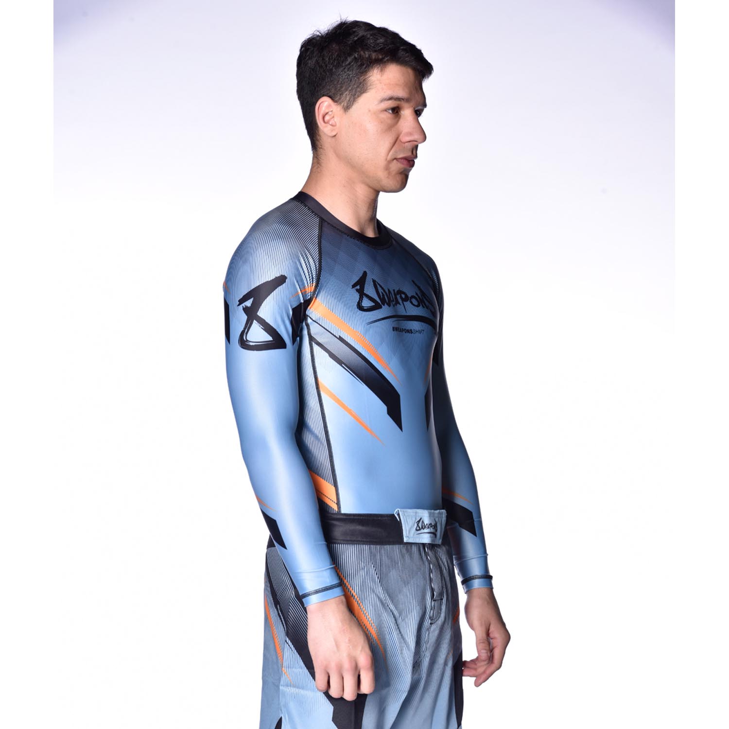 8 WEAPONS Rashguard, L/S, Shift, ice-grey-orange, XXL