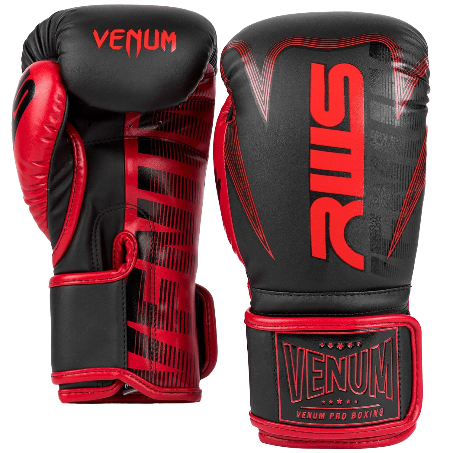 VENUM Boxing Gloves, RWS, black-red, 14 Oz
