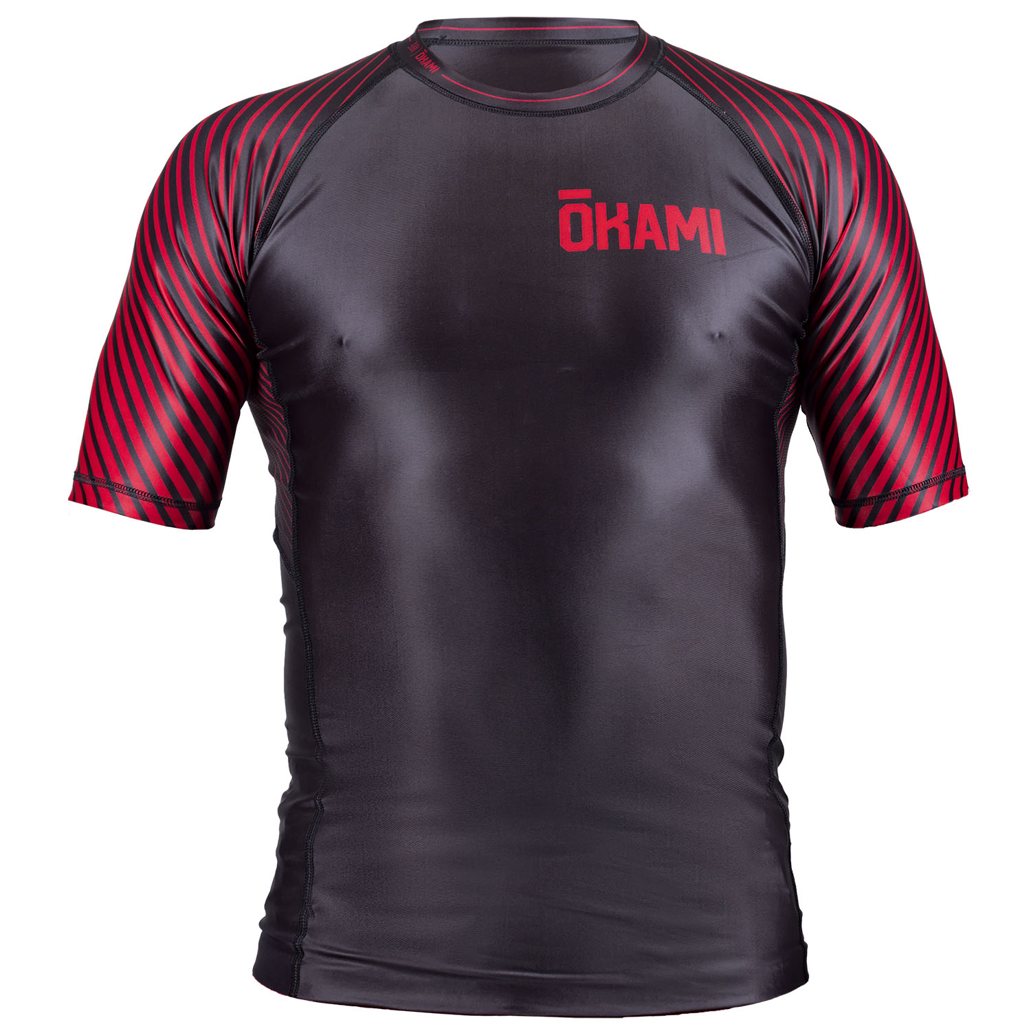 OKAMI Rashguard, S/S, Big Kanji, schwarz, XL
