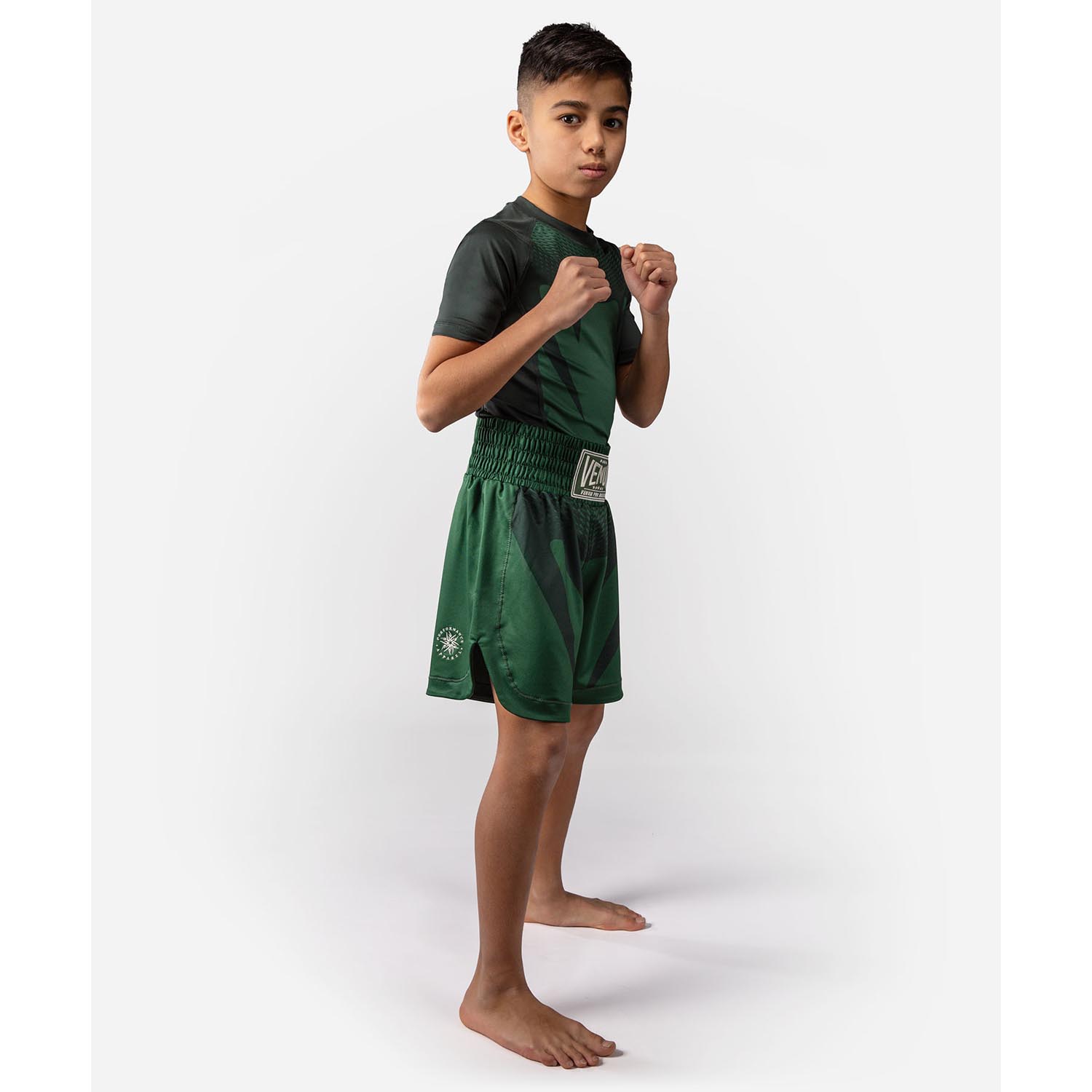 VENUM Boxing Pants, Kids, Attack, green-white, 14 J