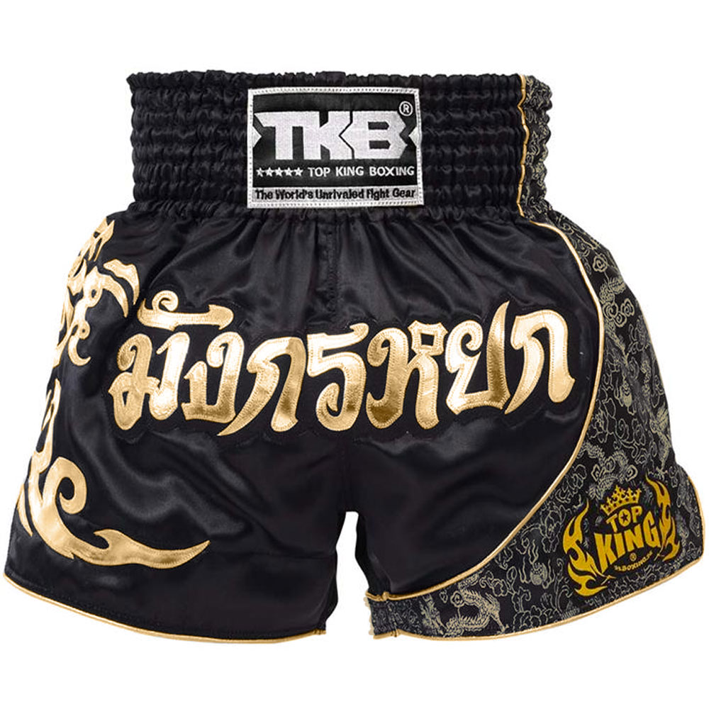 TOP KING BOXING Muay Thai Shorts, TKTBS-089, black-gold