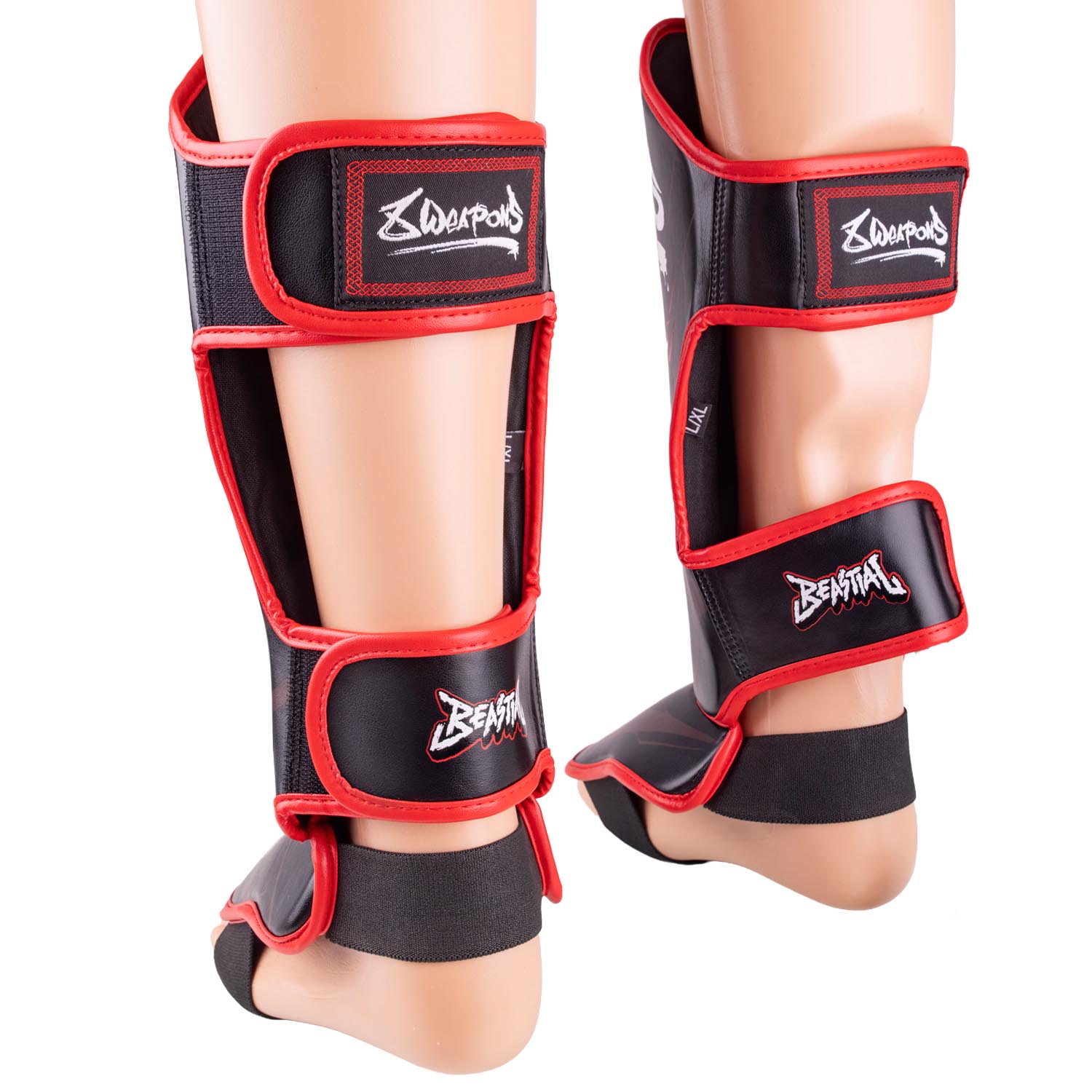 8 WEAPONS Shin Guards, Kids, Beastial Wolf, black-red, XXXL