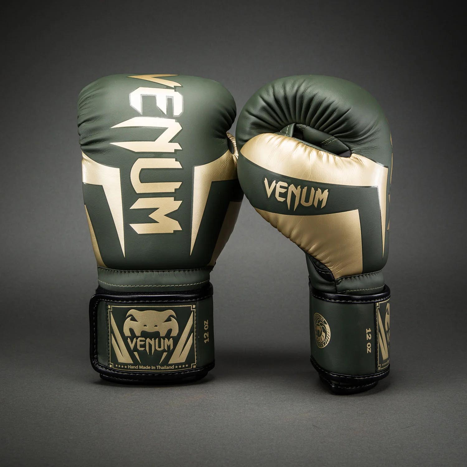 VENUM Boxing Gloves, Elite, khaki-gold, 10 Oz