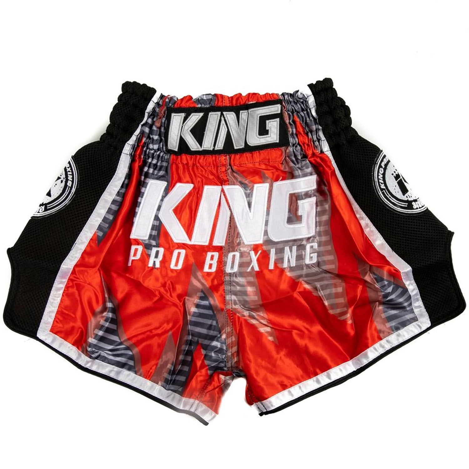 KING PRO BOXING, Muay Thai Shorts, Stadium 3, rot-schwarz, XL