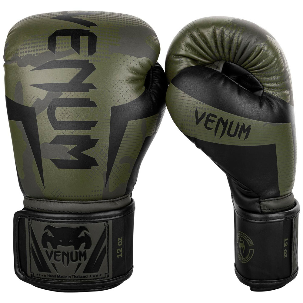 VENUM Boxing Gloves, Elite, olive-camo, 10 Oz