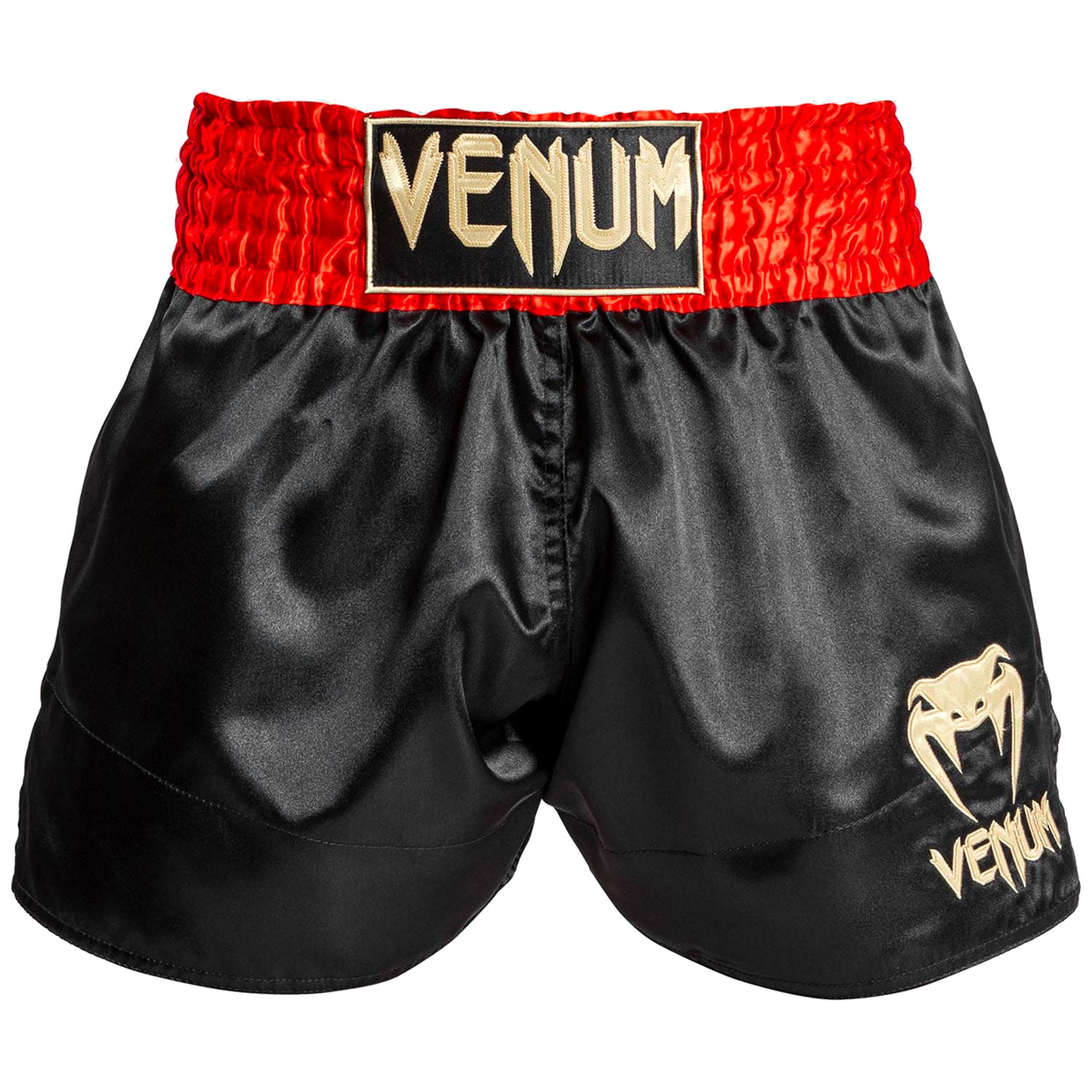 VENUM Muay Thai Shorts, Classic, rot-schwarz-gold