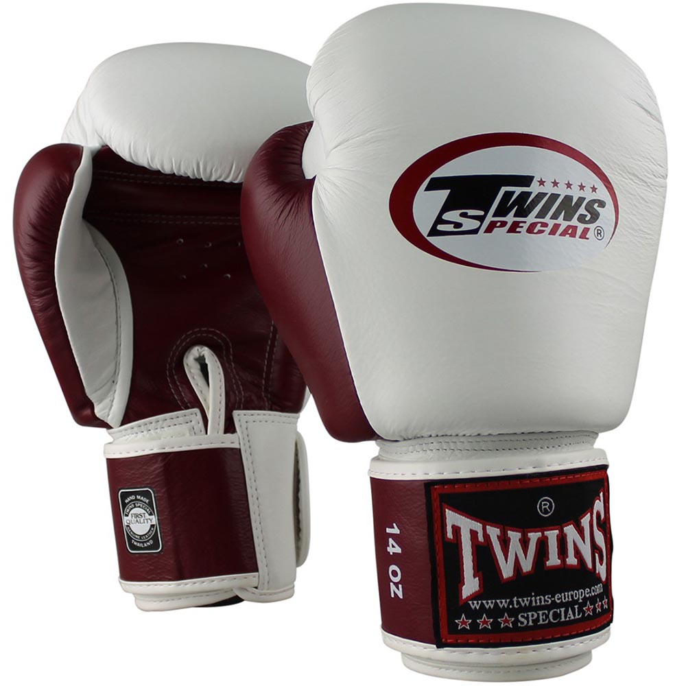 TWINS Special Boxhandschuhe, Leder, BGVL-3, weiß-weinrot