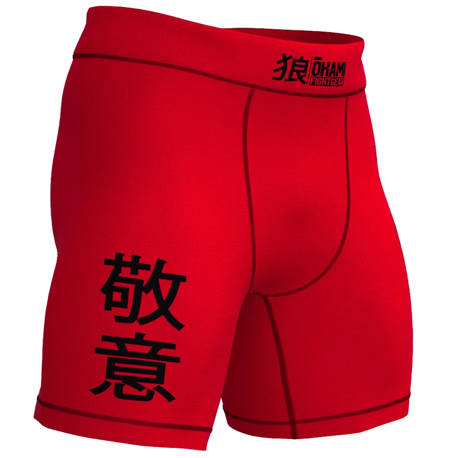 OKAMI Compression Shorts, Keii Flame, red-black, XXL