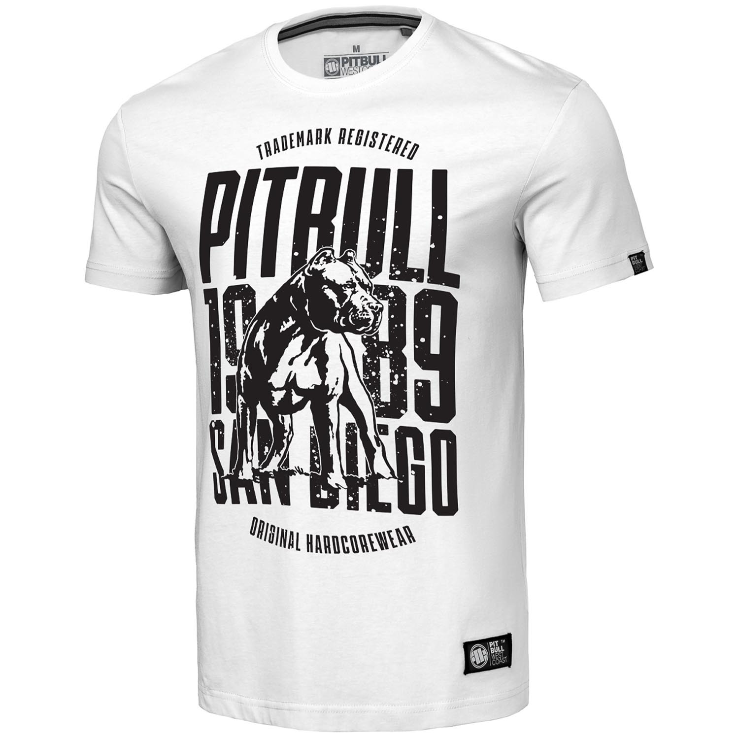 Pit Bull West Coast T-Shirt, San Diego Dog, weiß