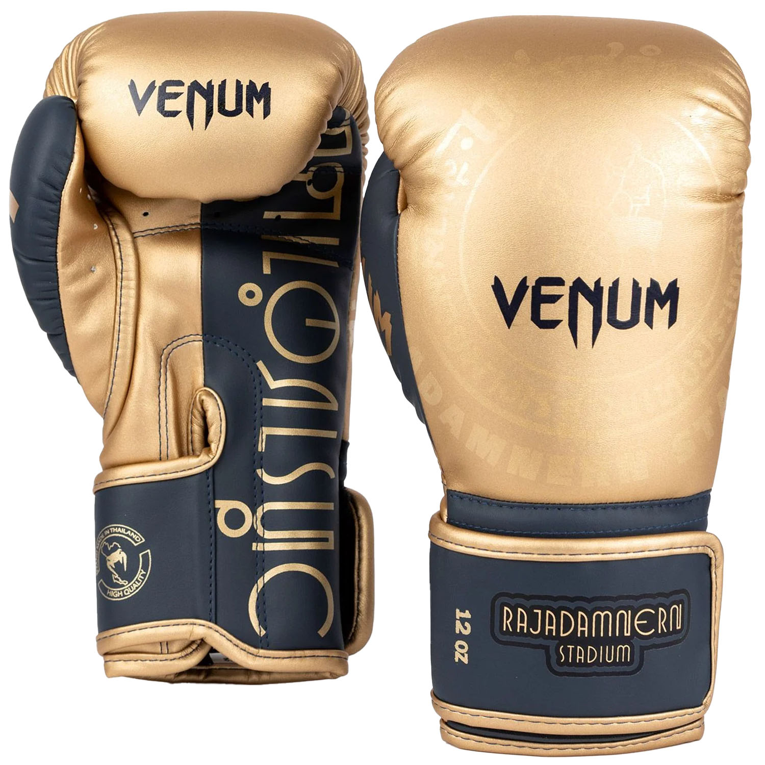 VENUM Boxing Gloves, Rajadamnern, gold-navy, 10 Oz