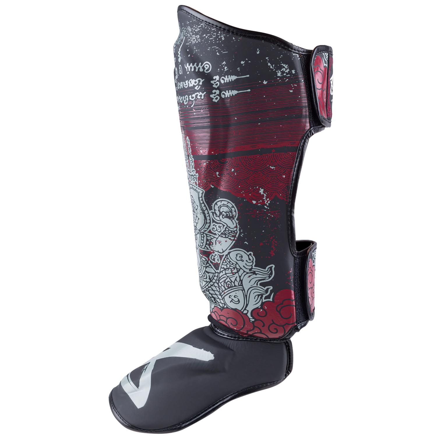 8 WEAPONS Shin Guards, Hanuman Yant, black-red, XL