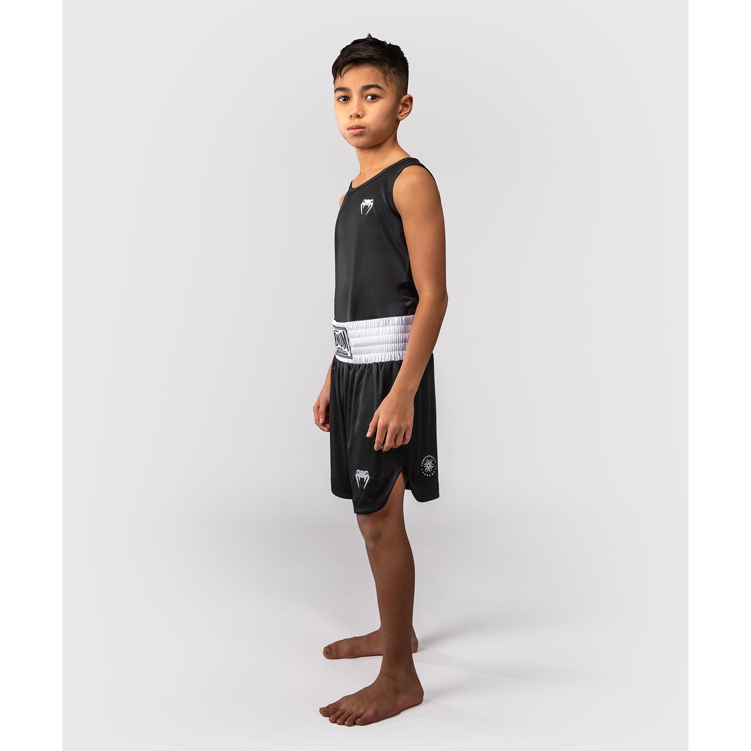 VENUM Boxing Pants, Kids, Classic, black-white, 12 J