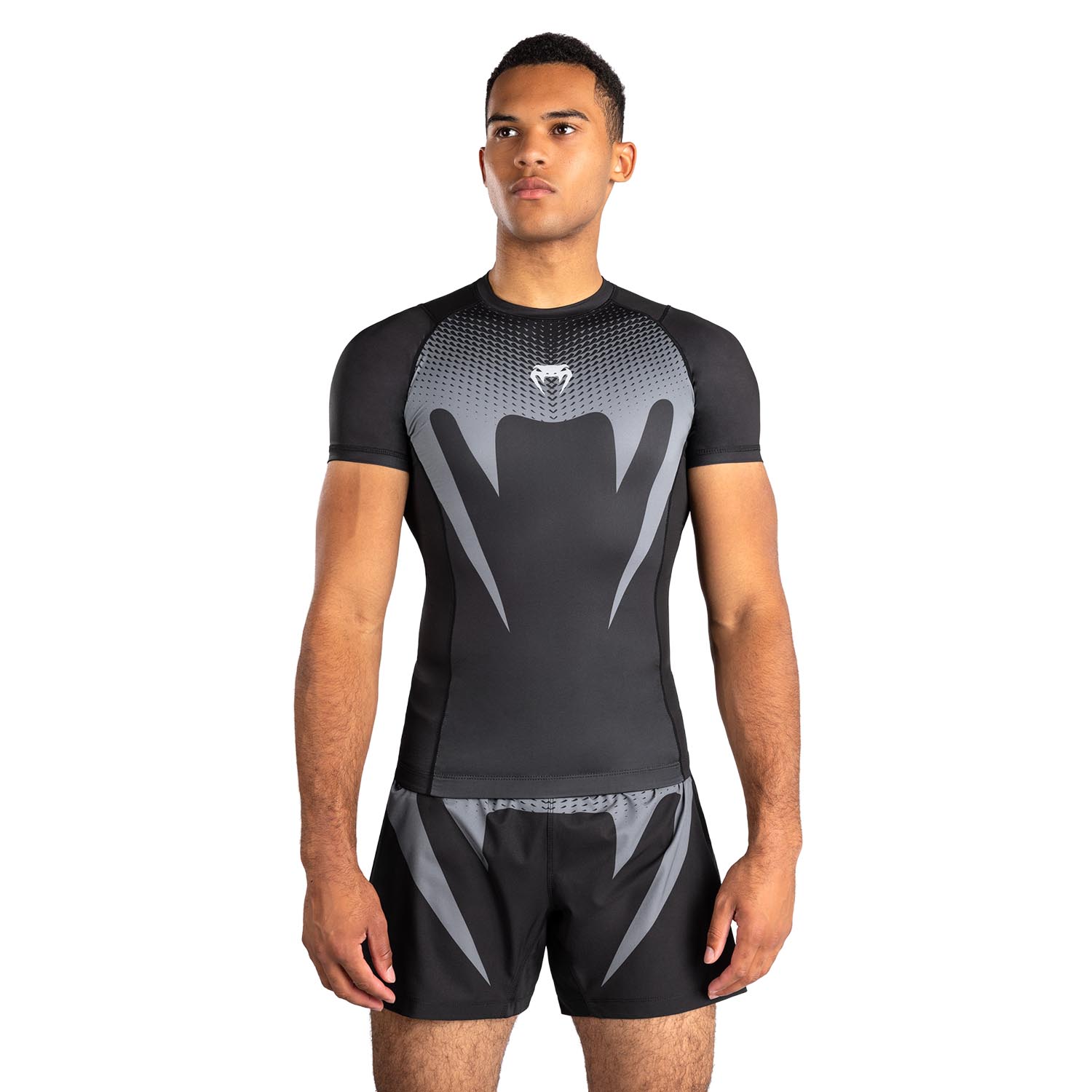 VENUM Rashguards, S/S, No Gi, black-silver, XXL