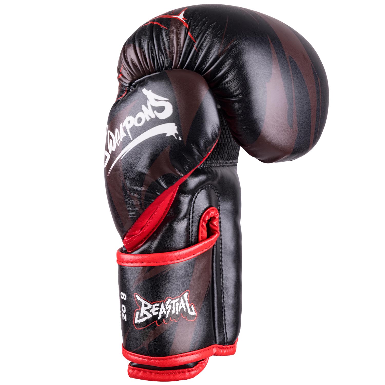 8 WEAPONS Boxing Gloves, Kids, Beastial Wolf, black-red, 4 Oz