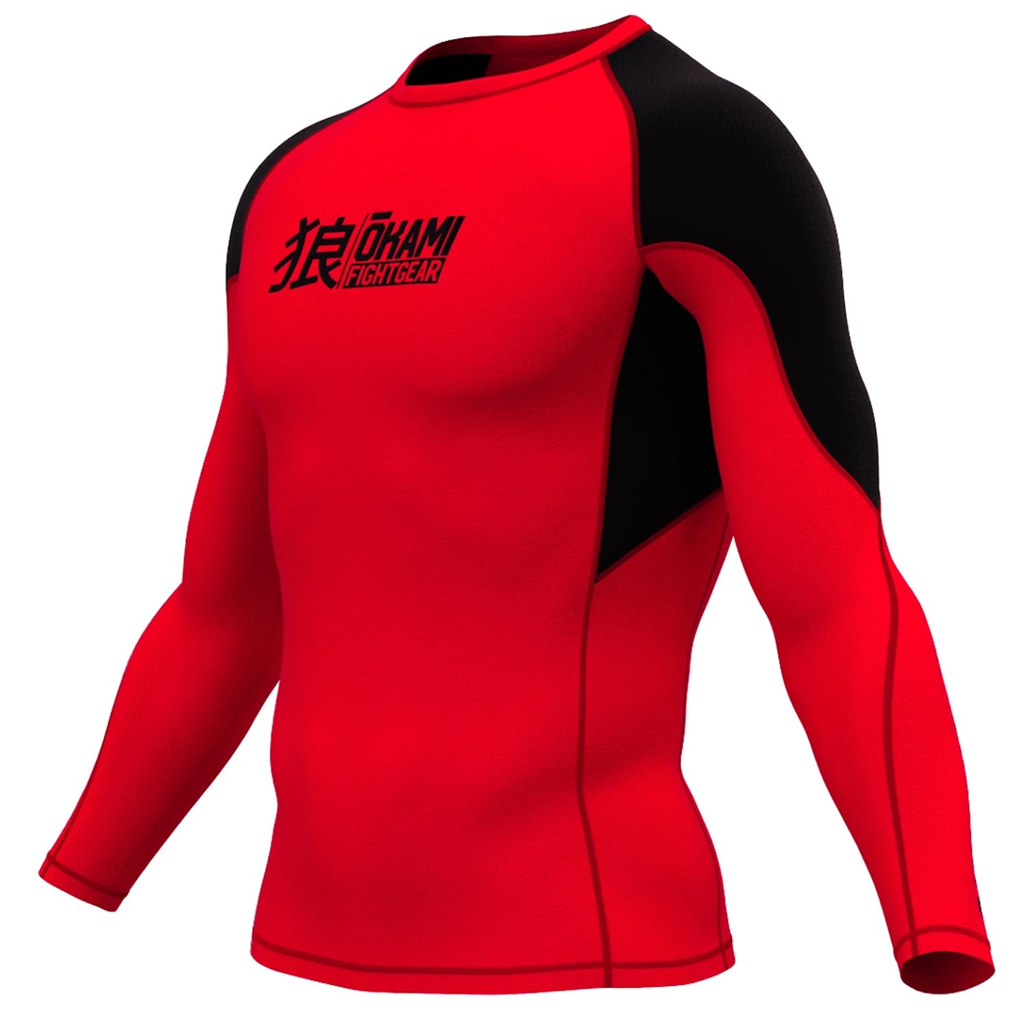 OKAMI Rashguard, L/S, Keii Flame, red-black, S
