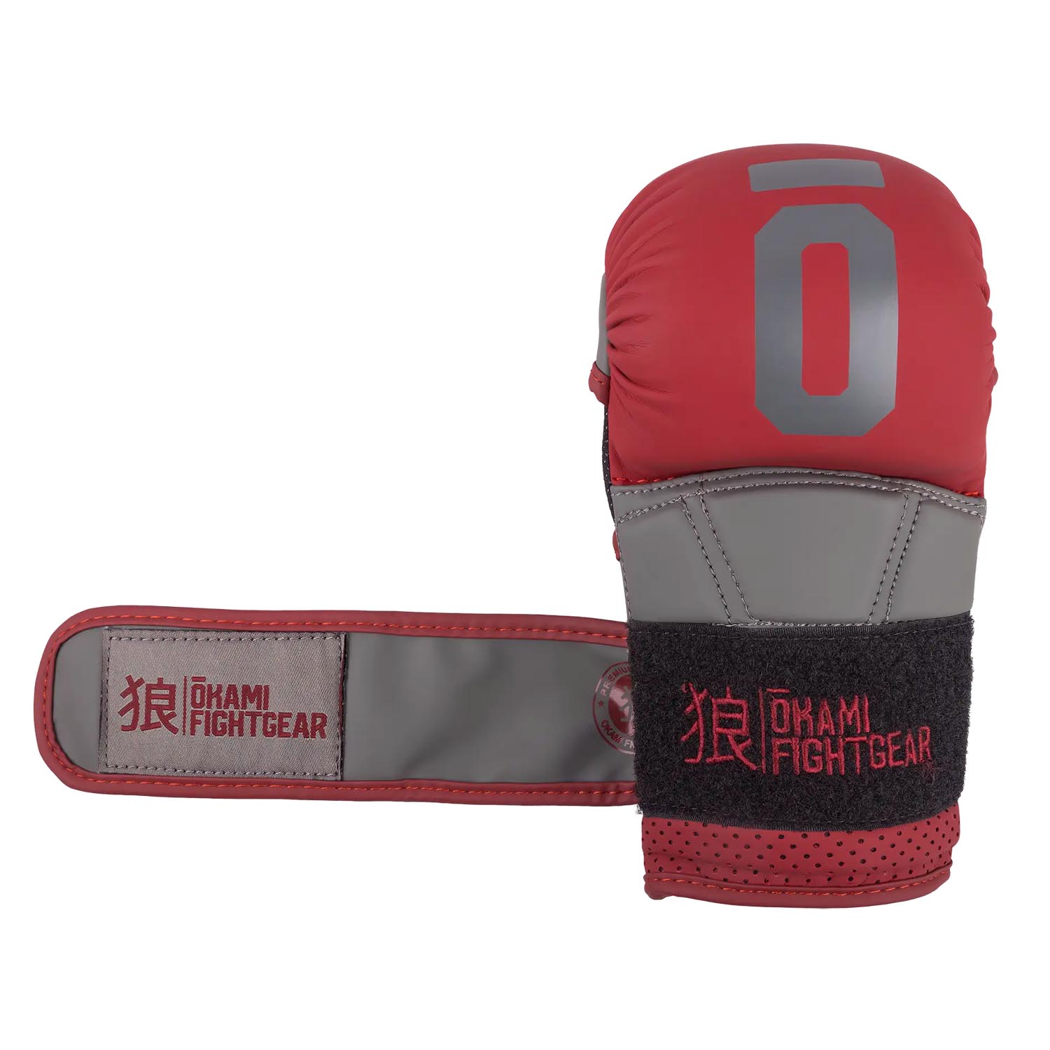 OKAMI MMA Sparring Gloves, Unity, red-grey, XXL