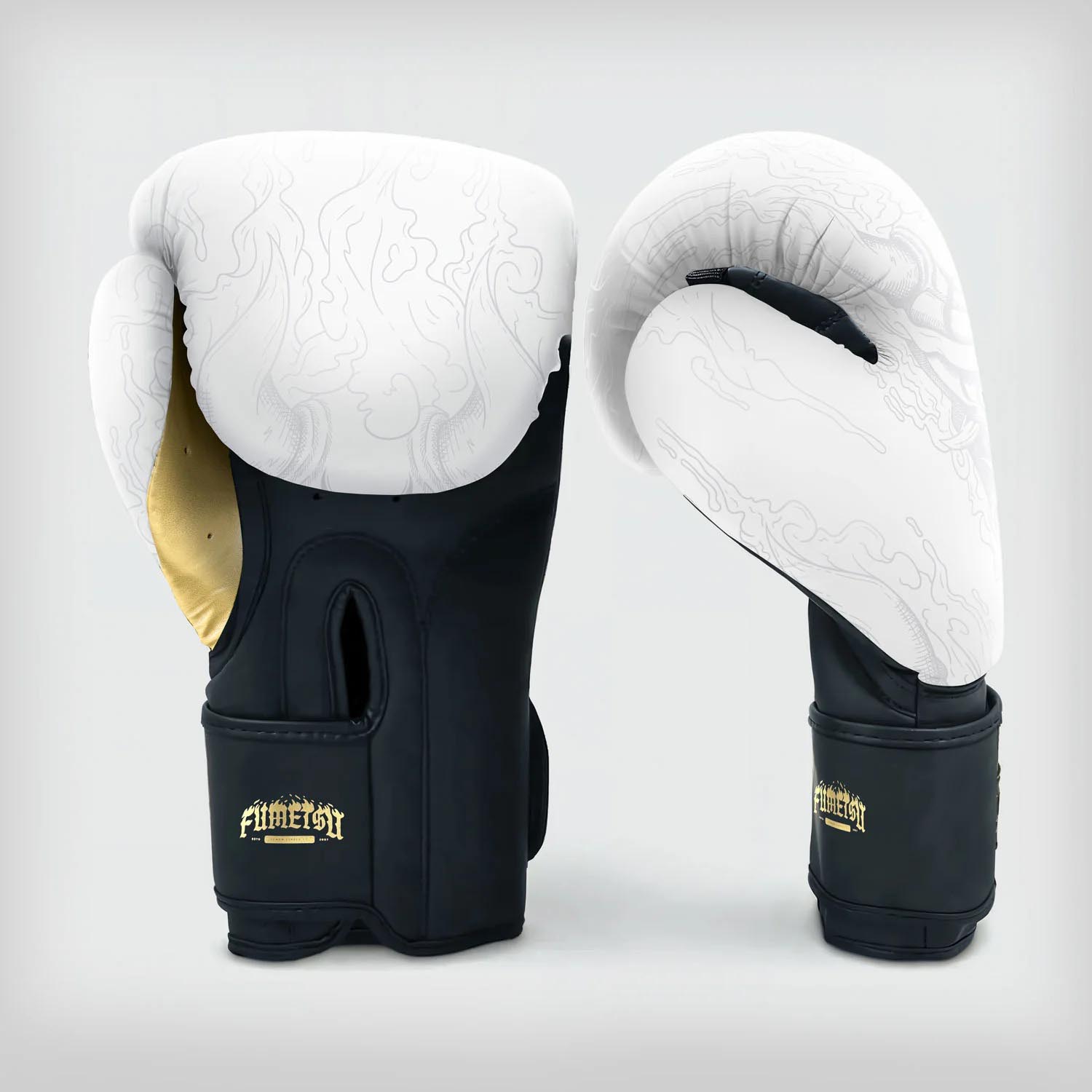 Fumetsu Boxing Gloves, Oni, white-gold, 16 Oz