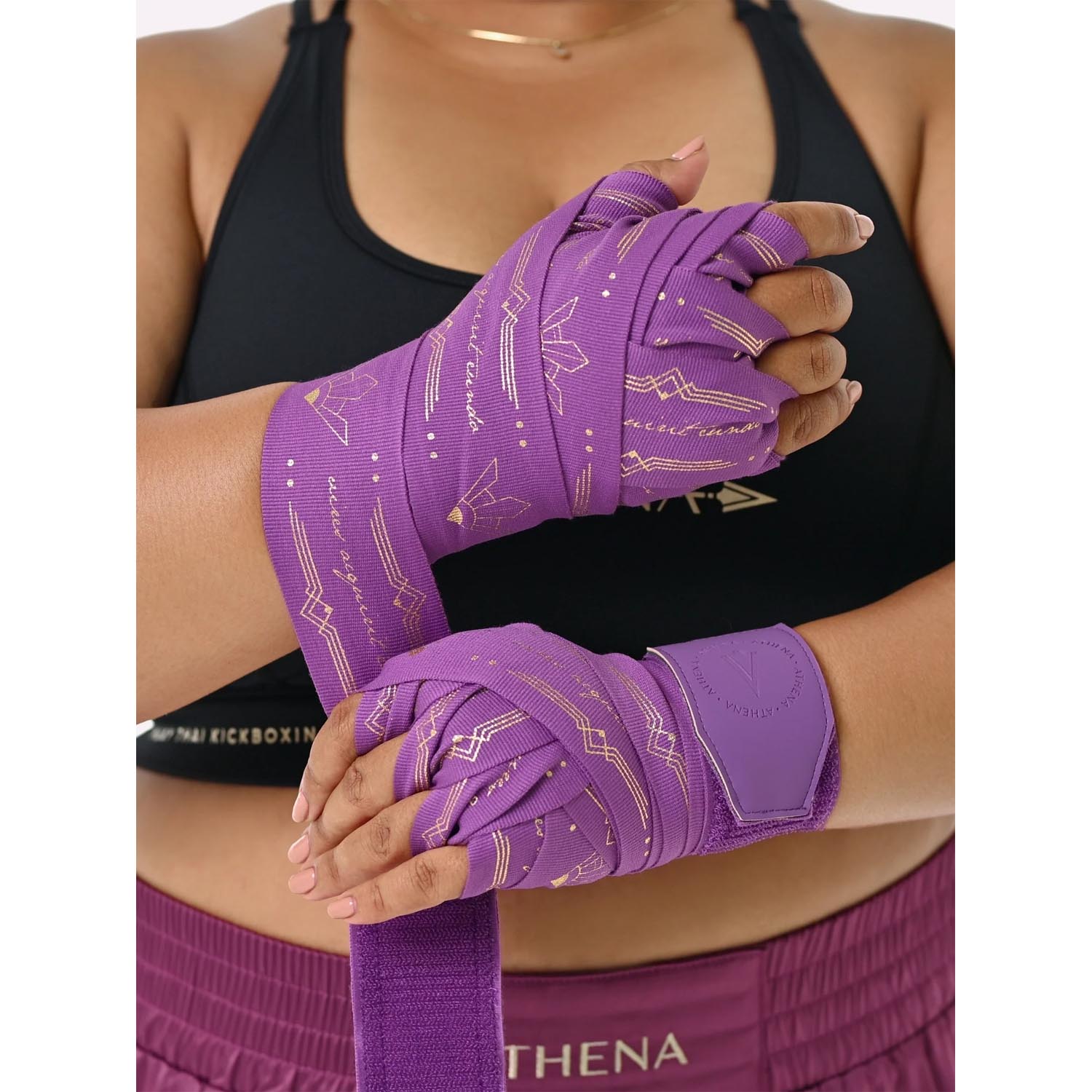 ATHENA Hand Wraps, Diana, Semi-Elastic, 4.5 m, purple