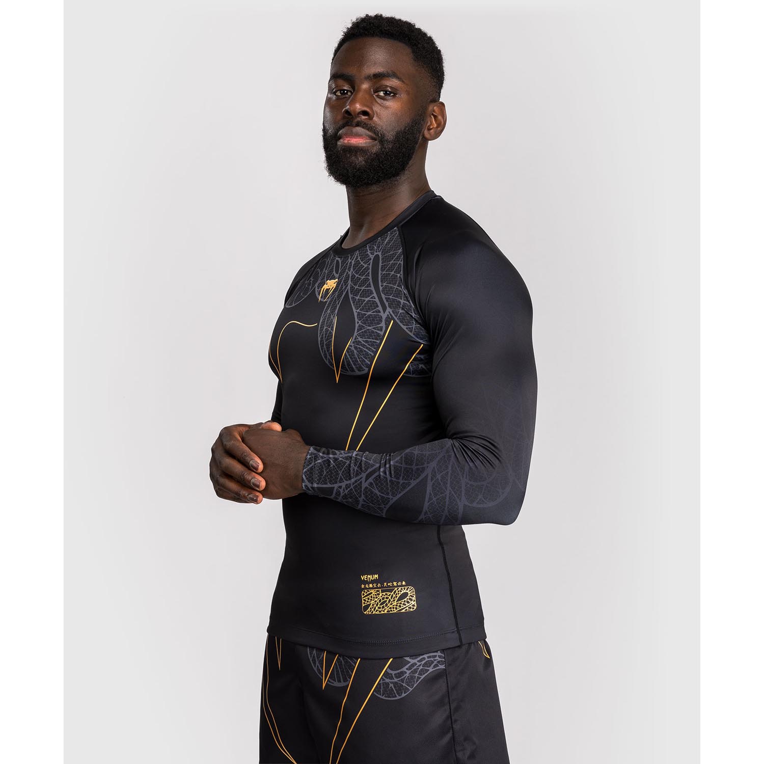 VENUM Rashguard, L/S, Serpenti, black-silver-gold, XXL
