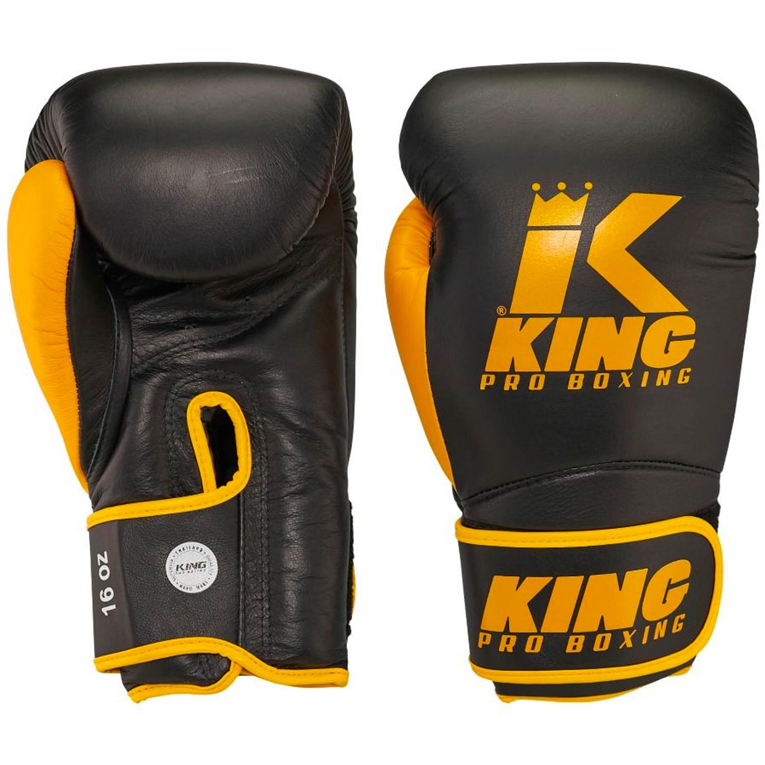 KING PRO BOXING Boxhandschuhe, Star 18, schwarz-gelb, 12 Oz