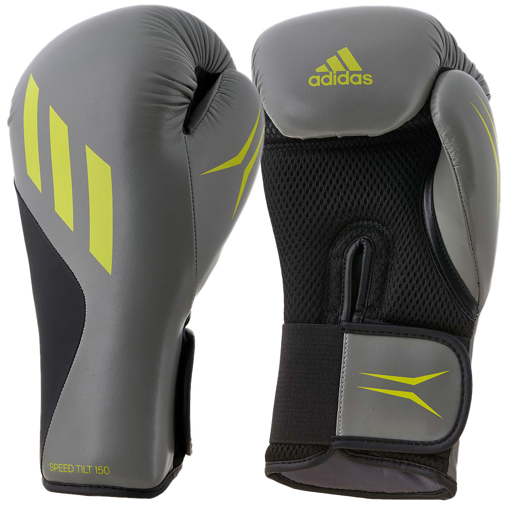 adidas Boxhandschuhe, Speed Tilt 150, schwarz-grau-gelb