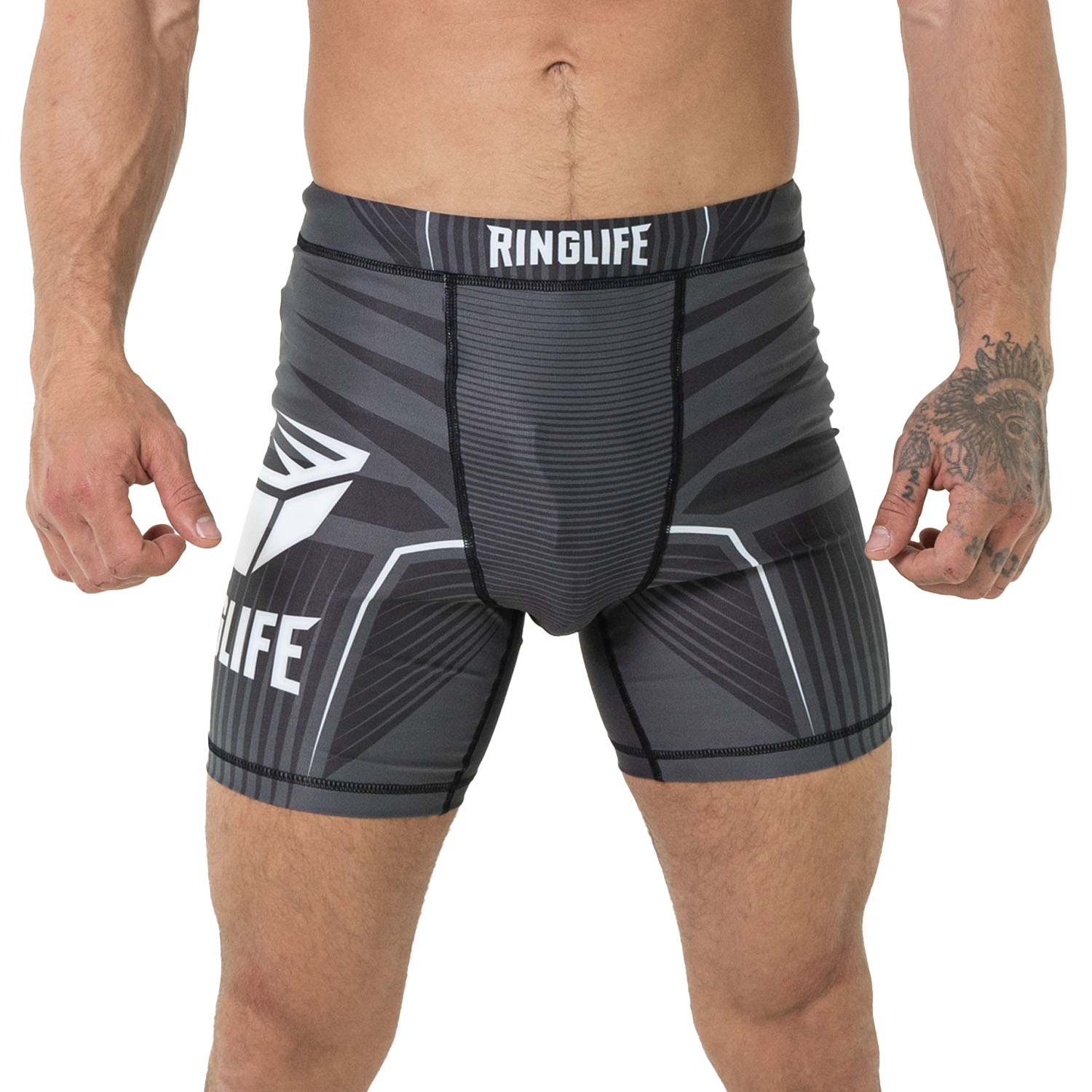 RINGLIFE Compression Shorts - Octaring schwarz-weiss