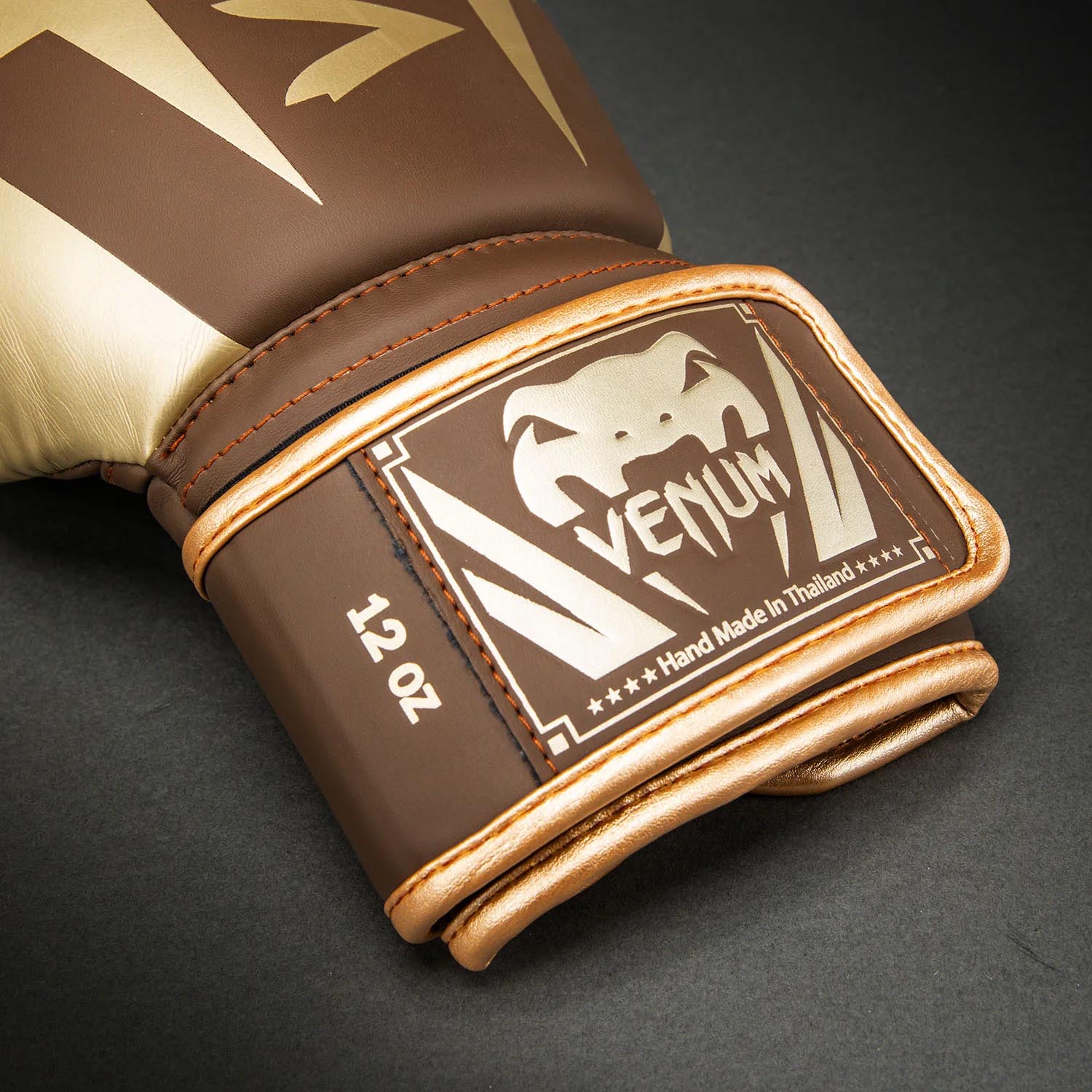 VENUM Boxing Gloves, Elite, brown-gold, 12 Oz