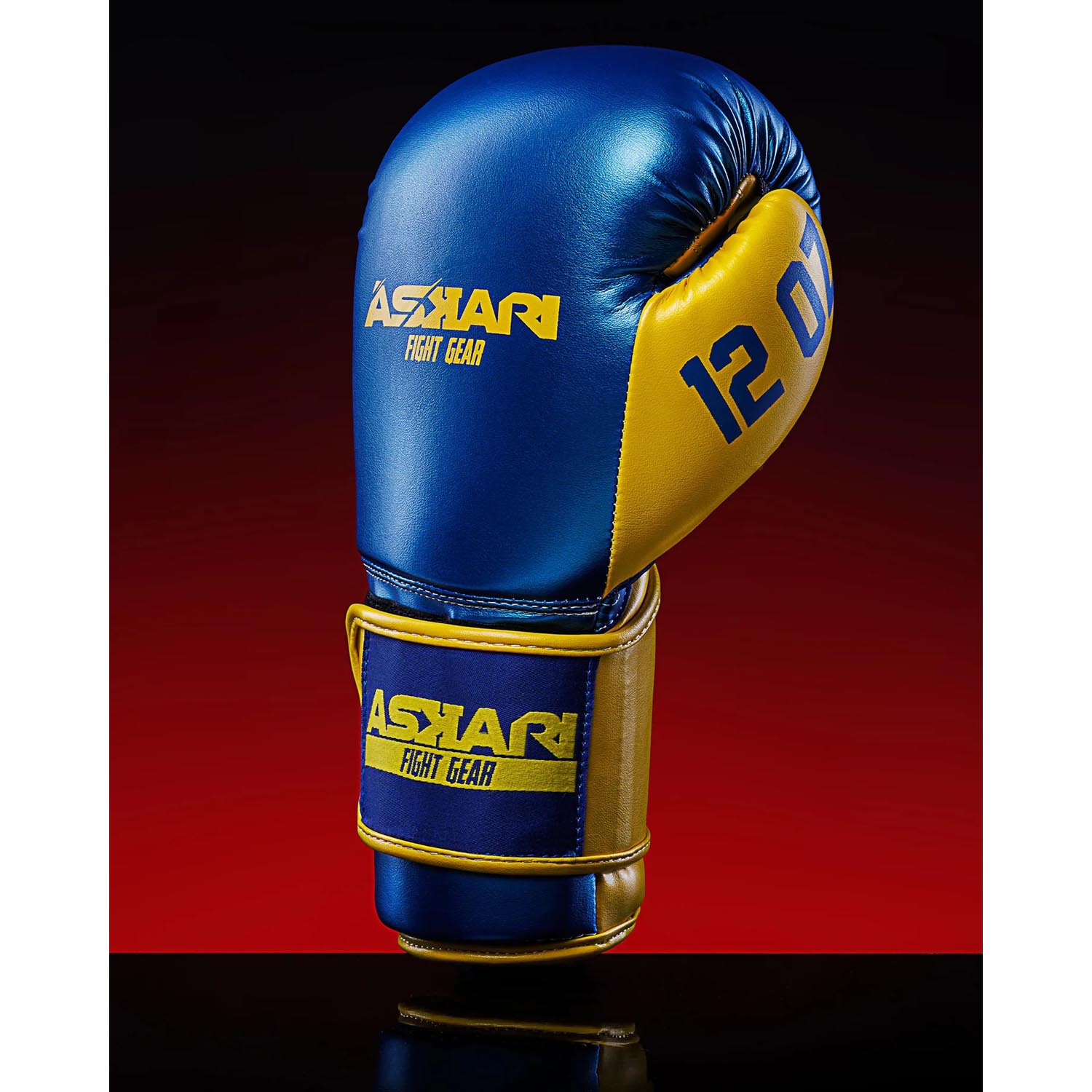 ASKARI Boxing Gloves, Sunstorm, blue-yellow, 16 Oz
