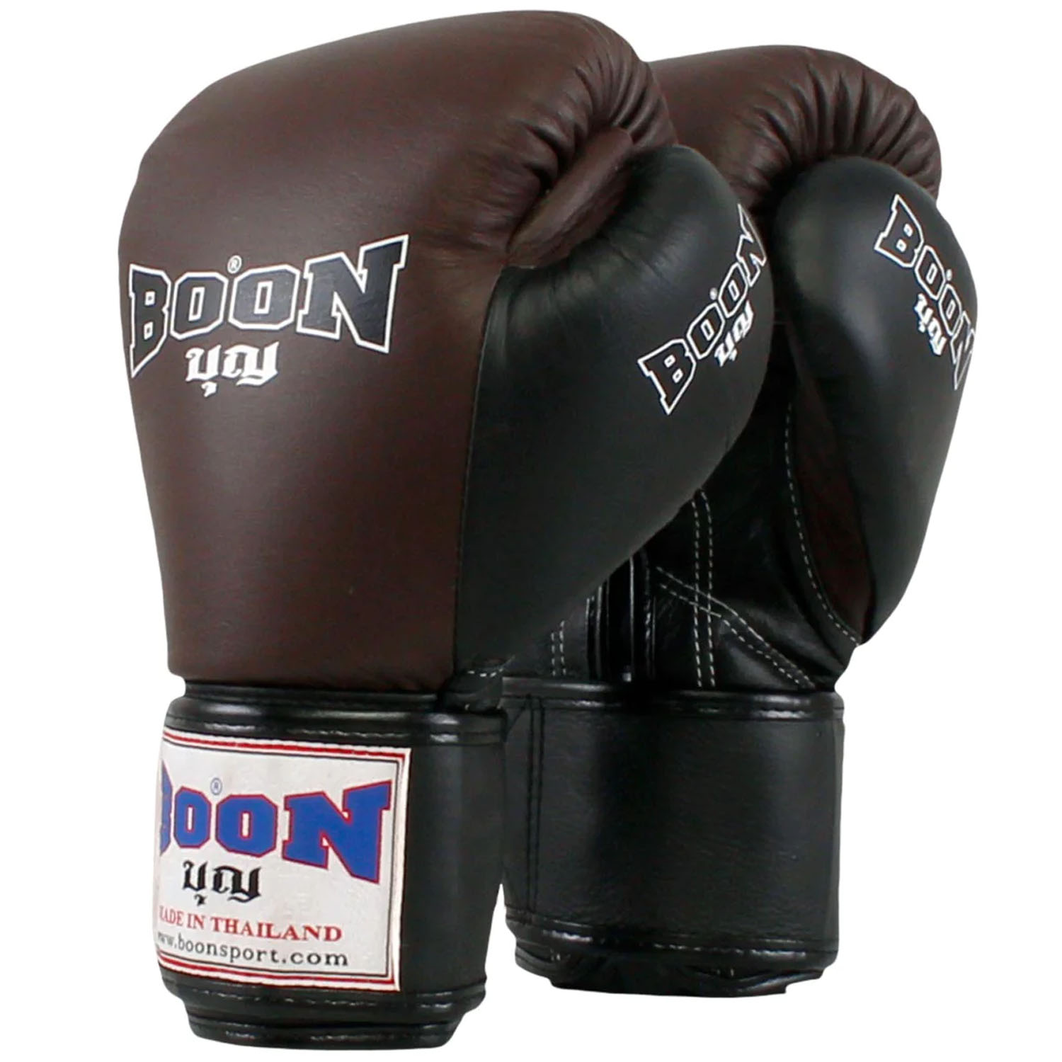 BOON Boxhandschuhe, BGCBK, Compact Velcro, braun-schwarz, 14 Oz
