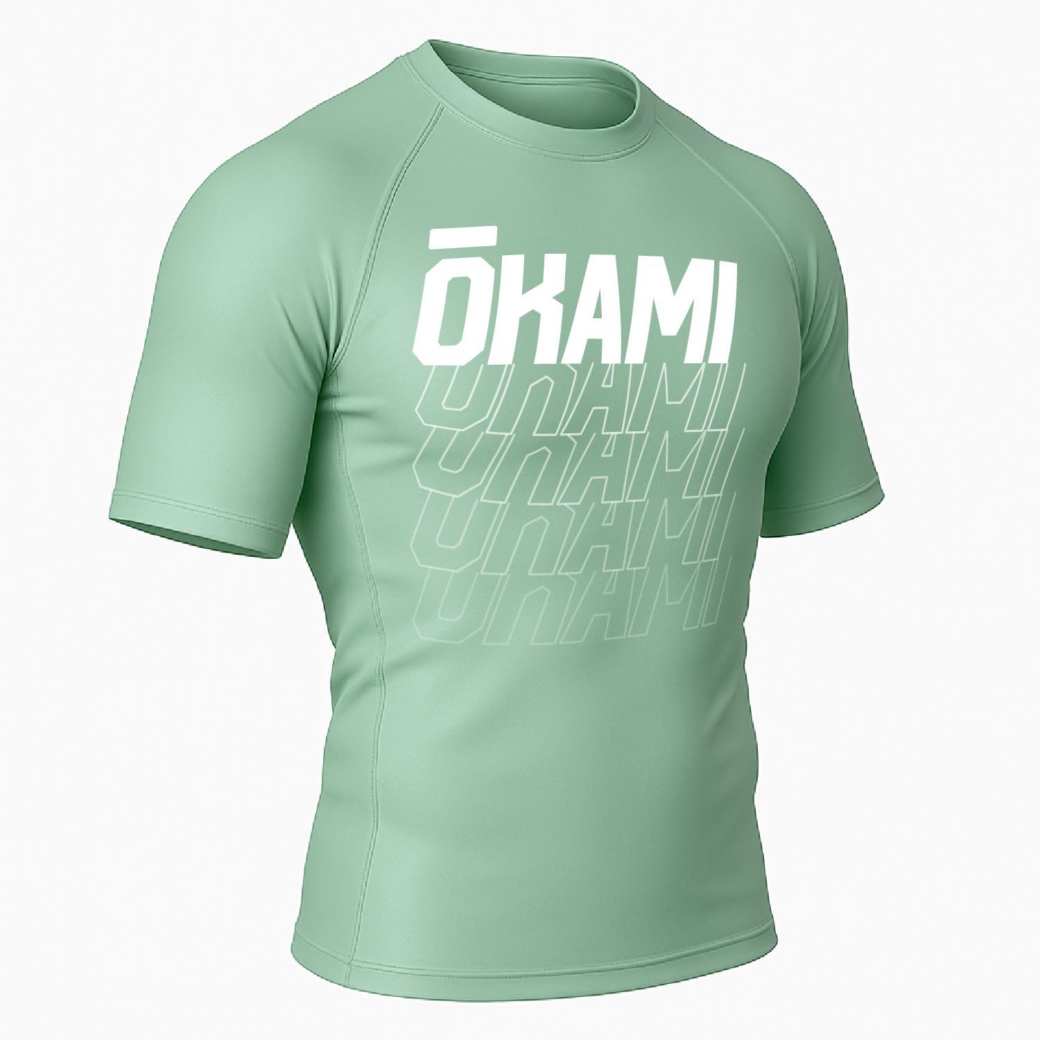 OKAMI Rashguard, S/S, Logo, mint, M
