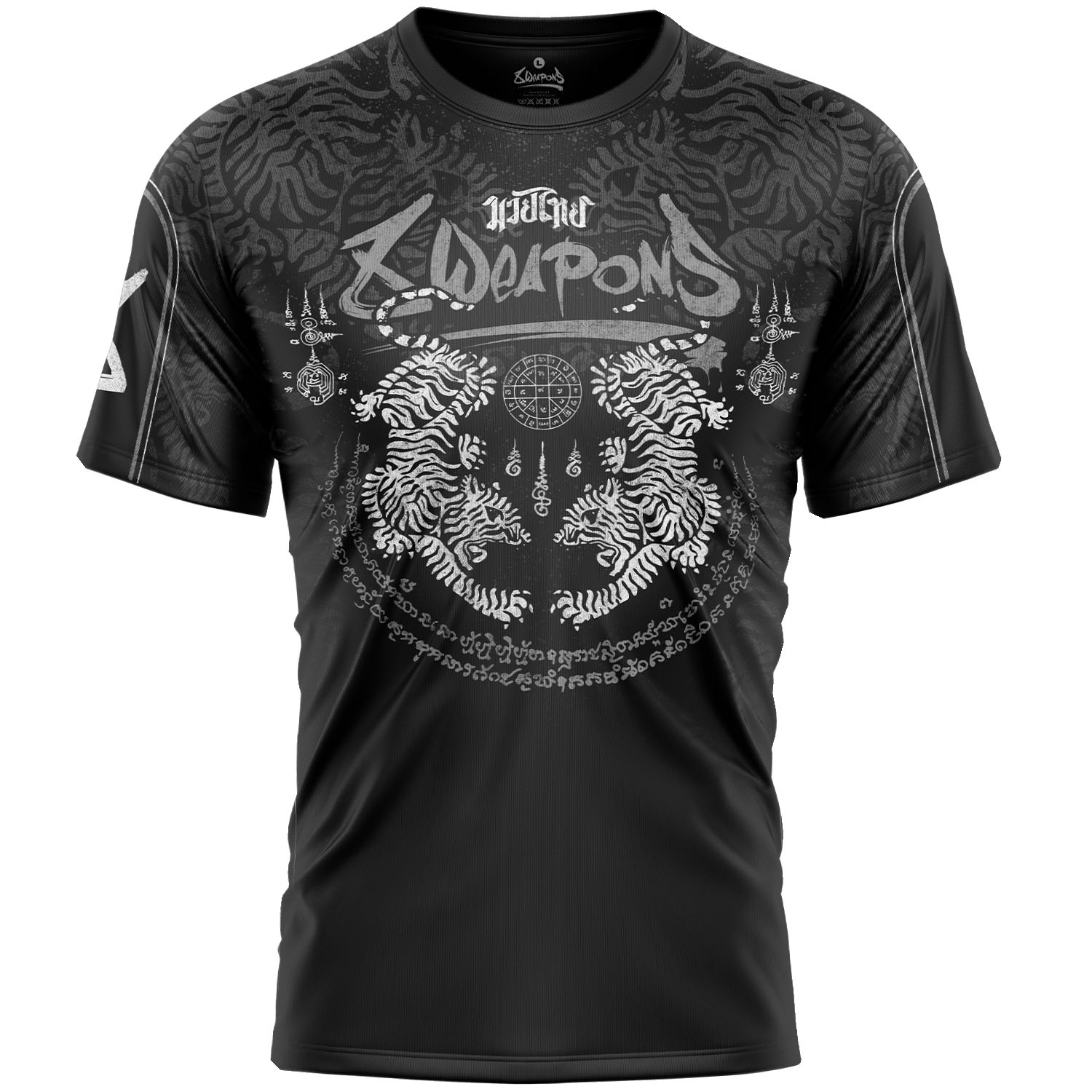 8 WEAPONS Functional T-Shirt, Tiger Yant, black-grey, S