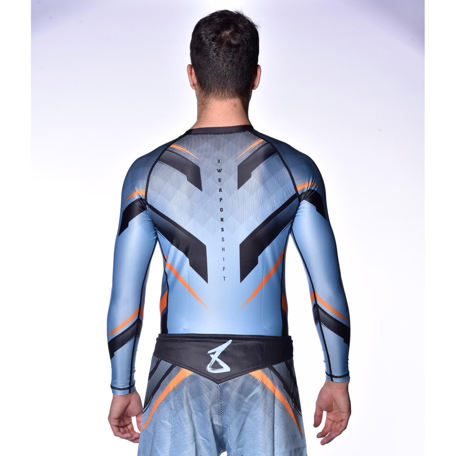 8 WEAPONS Rashguard, L/S, Shift, ice-grey-orange, XXL