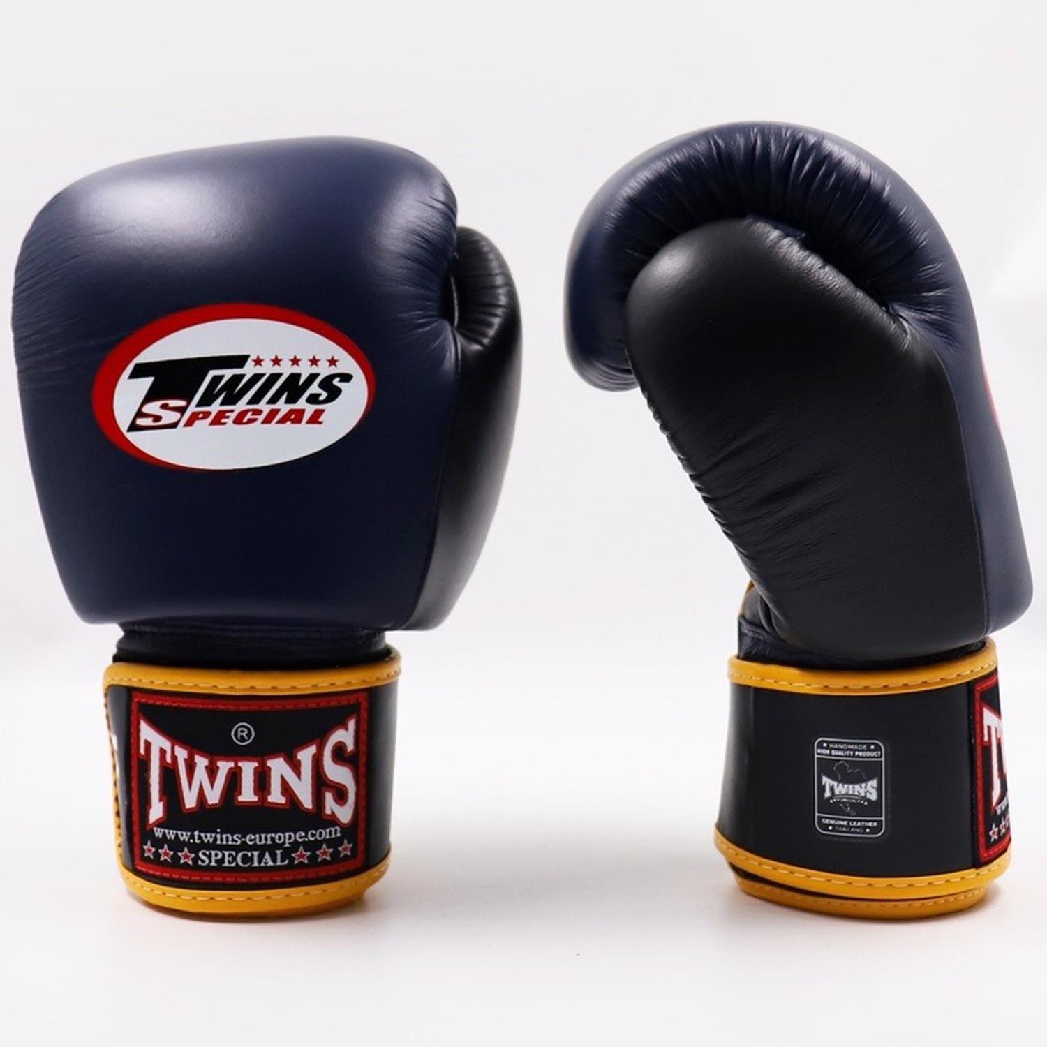 TWINS Special Boxing Gloves, BGVL-4, black-blue-gold, 16 Oz