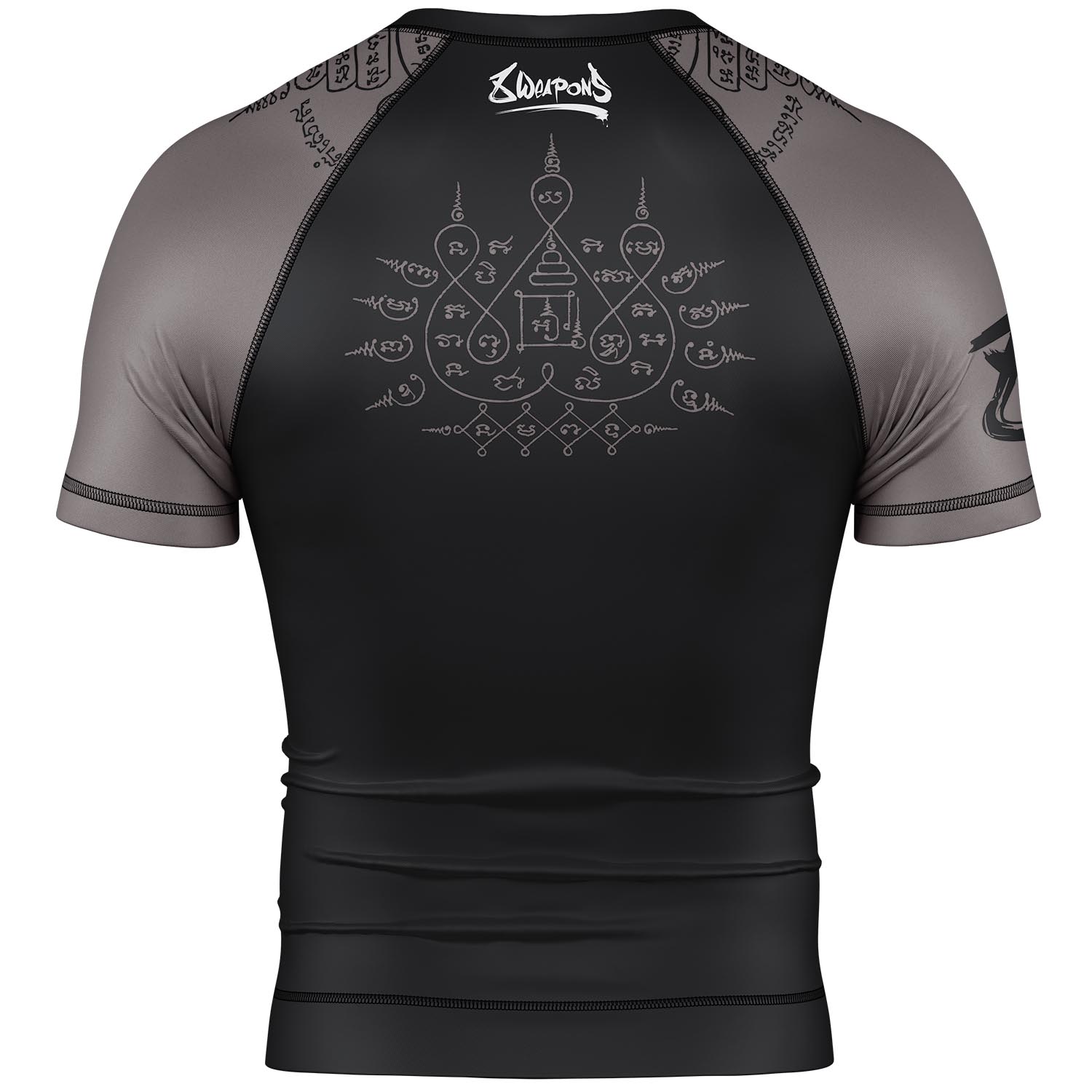 8 WEAPONS Rashguard, S/S, 8 Ways Yant 2.0, black-black, XXL