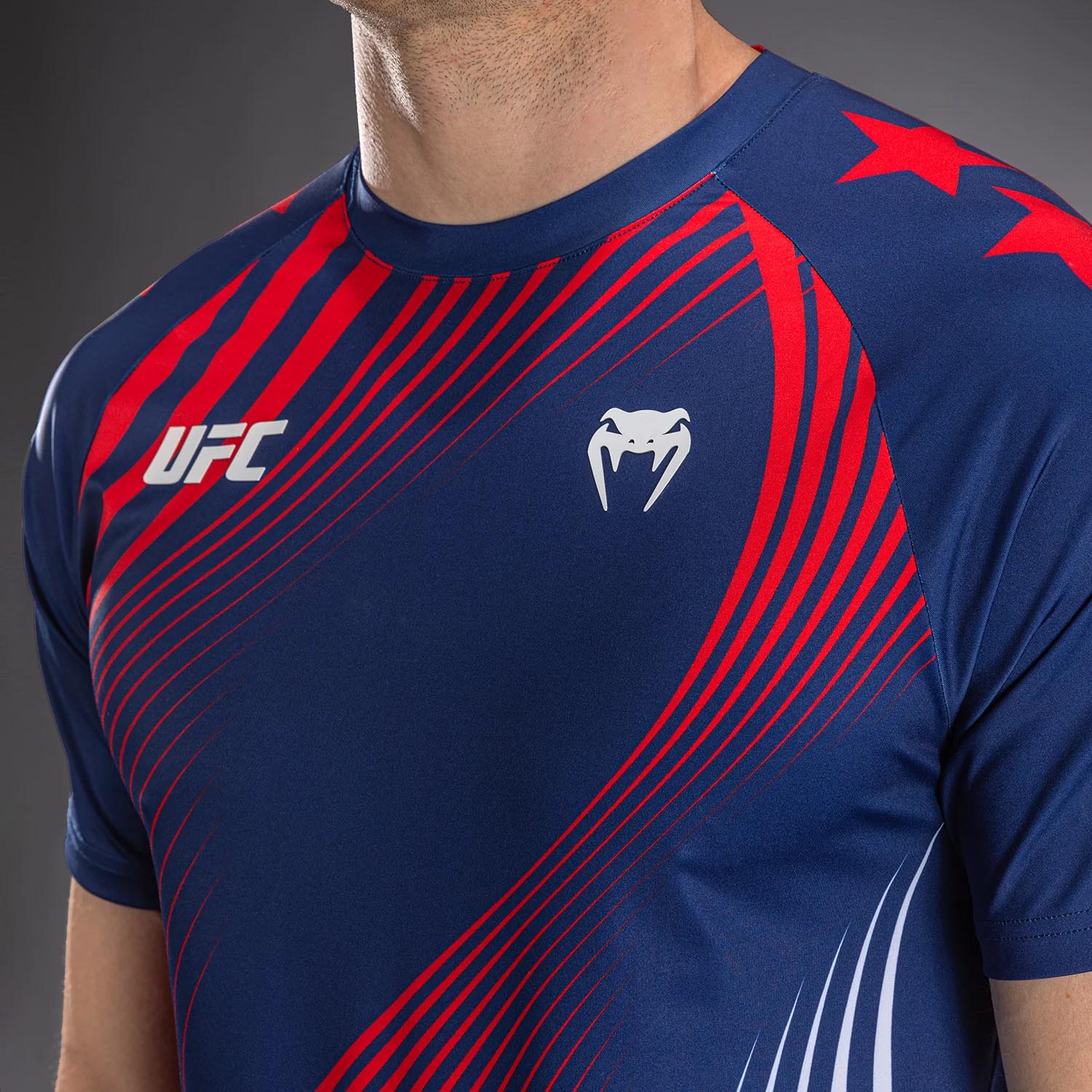 VENUM Dry Tech T-Shirt, UFC Freedom 250, blue-white-red, L