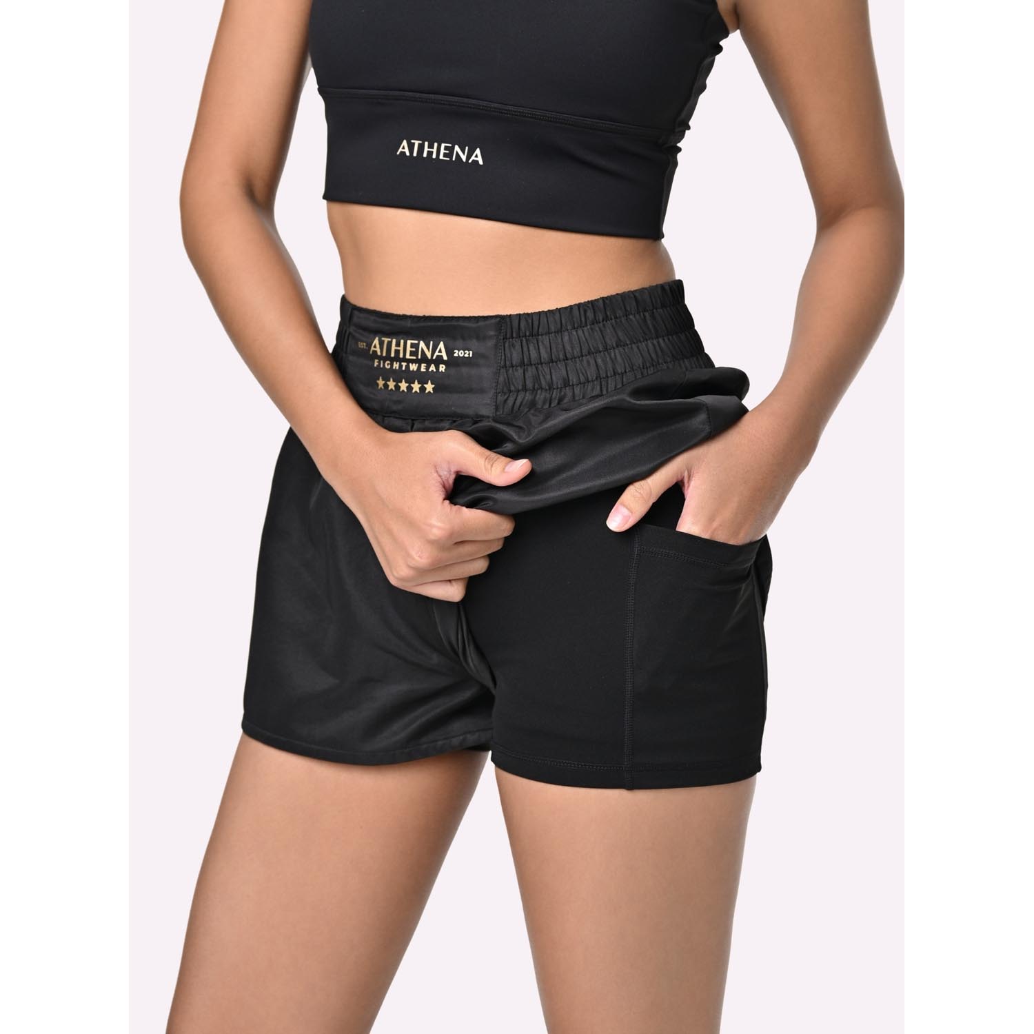 ATHENA Muay Thai Shorts, Women, Hera, black-gold