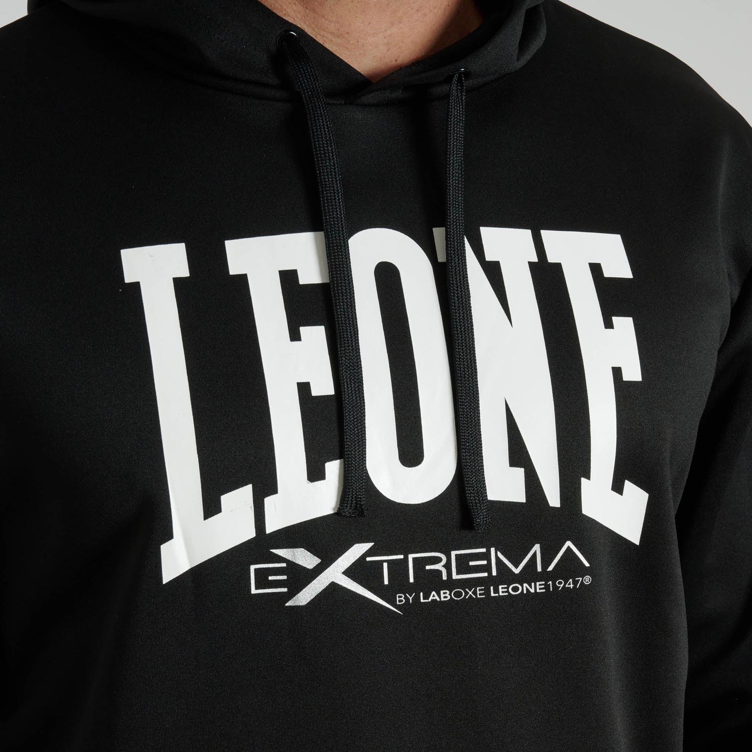 LEONE Hoody, Logo, black-white, S