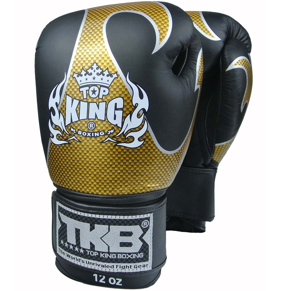 TOP KING BOXING Boxhandschuhe, Empower, Leder, schwarz-gold