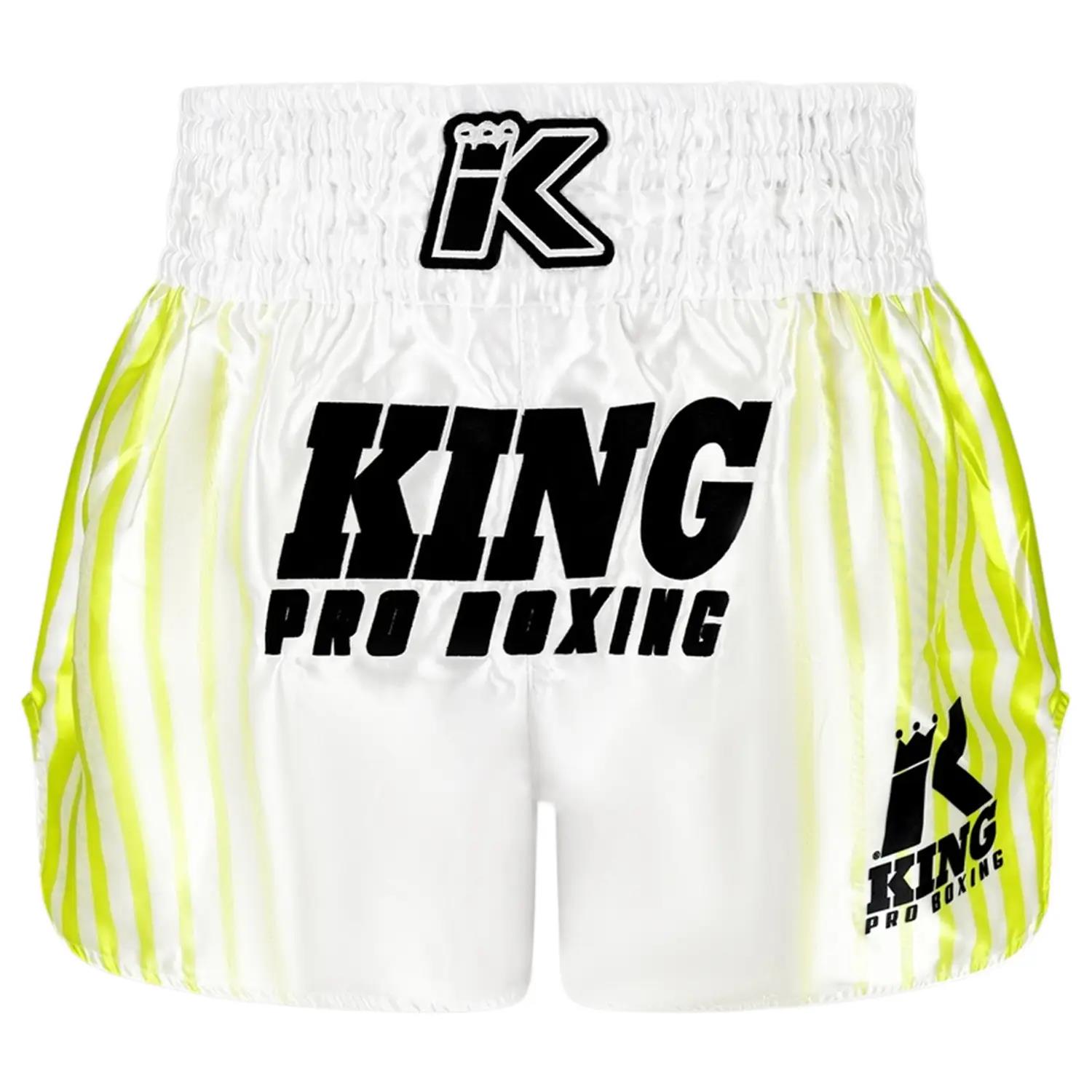 KING PRO BOXING Muay Thai Shorts, Bloodline 2, white-yellow, S